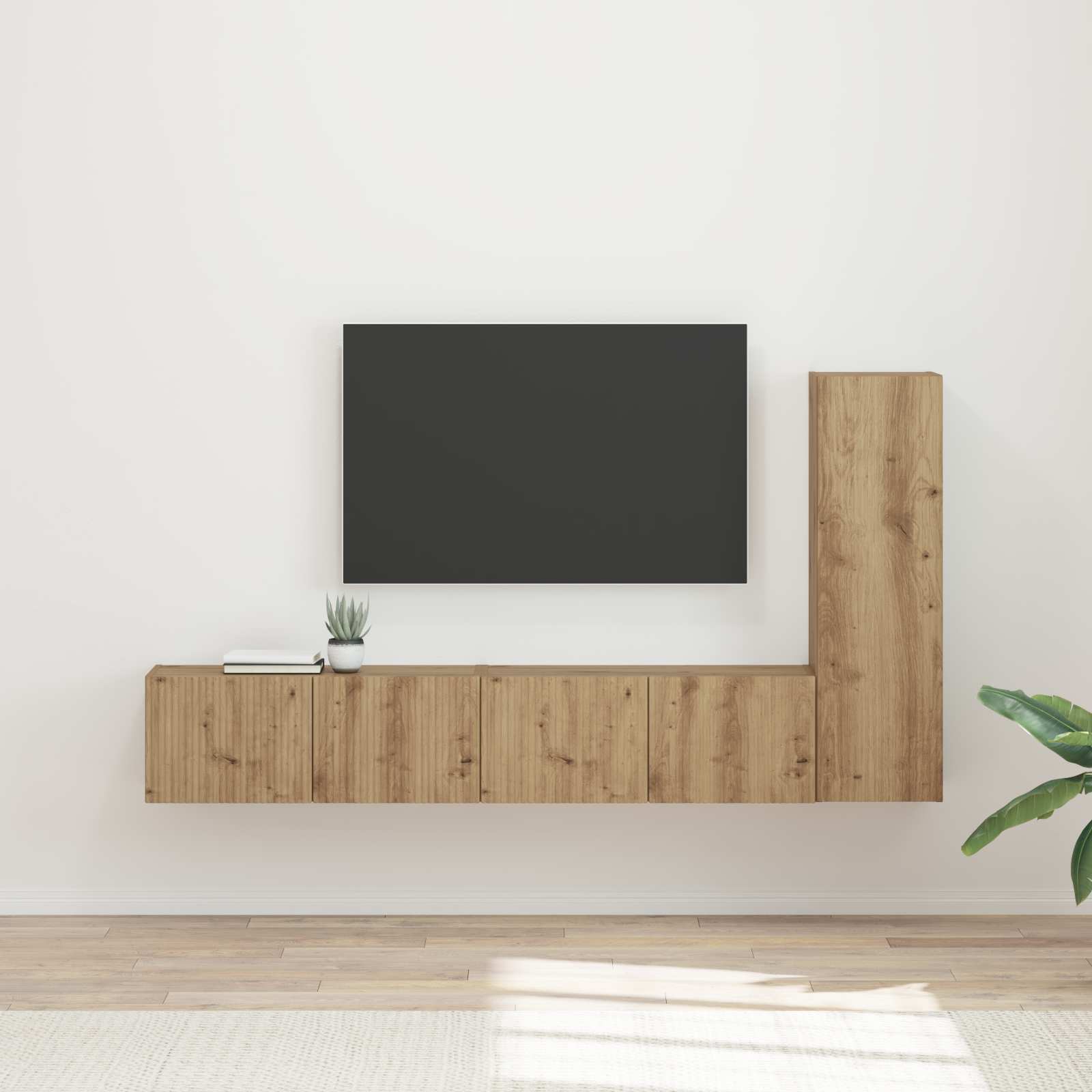 Ensemble meuble TV 3 pc Chêne artisanal Bois d'ingénierie