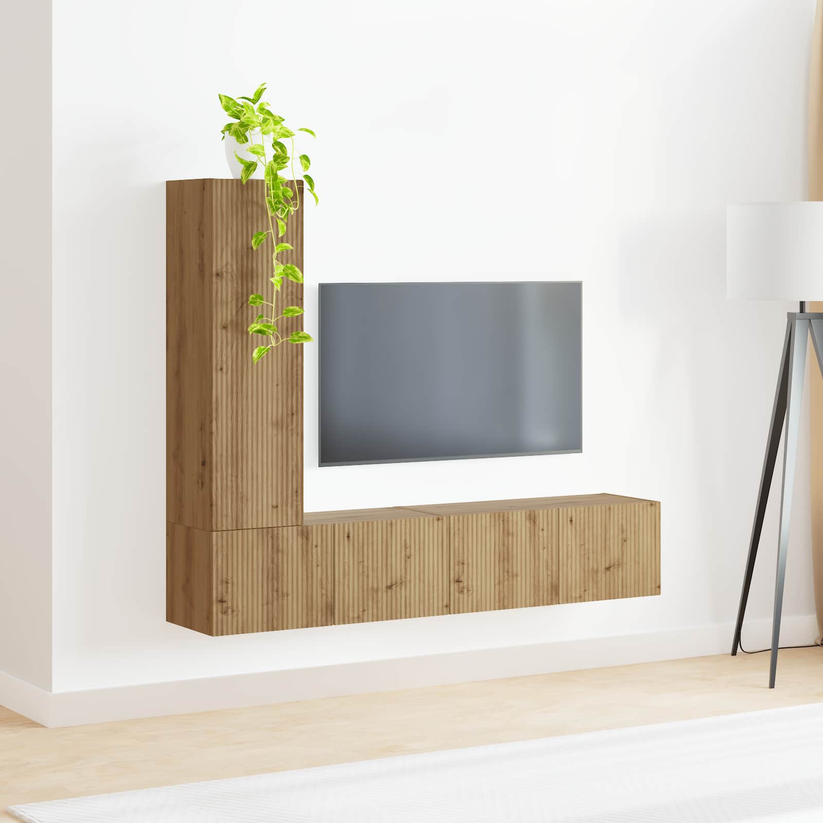 Ensemble meuble TV 3 pcs Chêne artisanal Bois d'ingénierie - XIOS