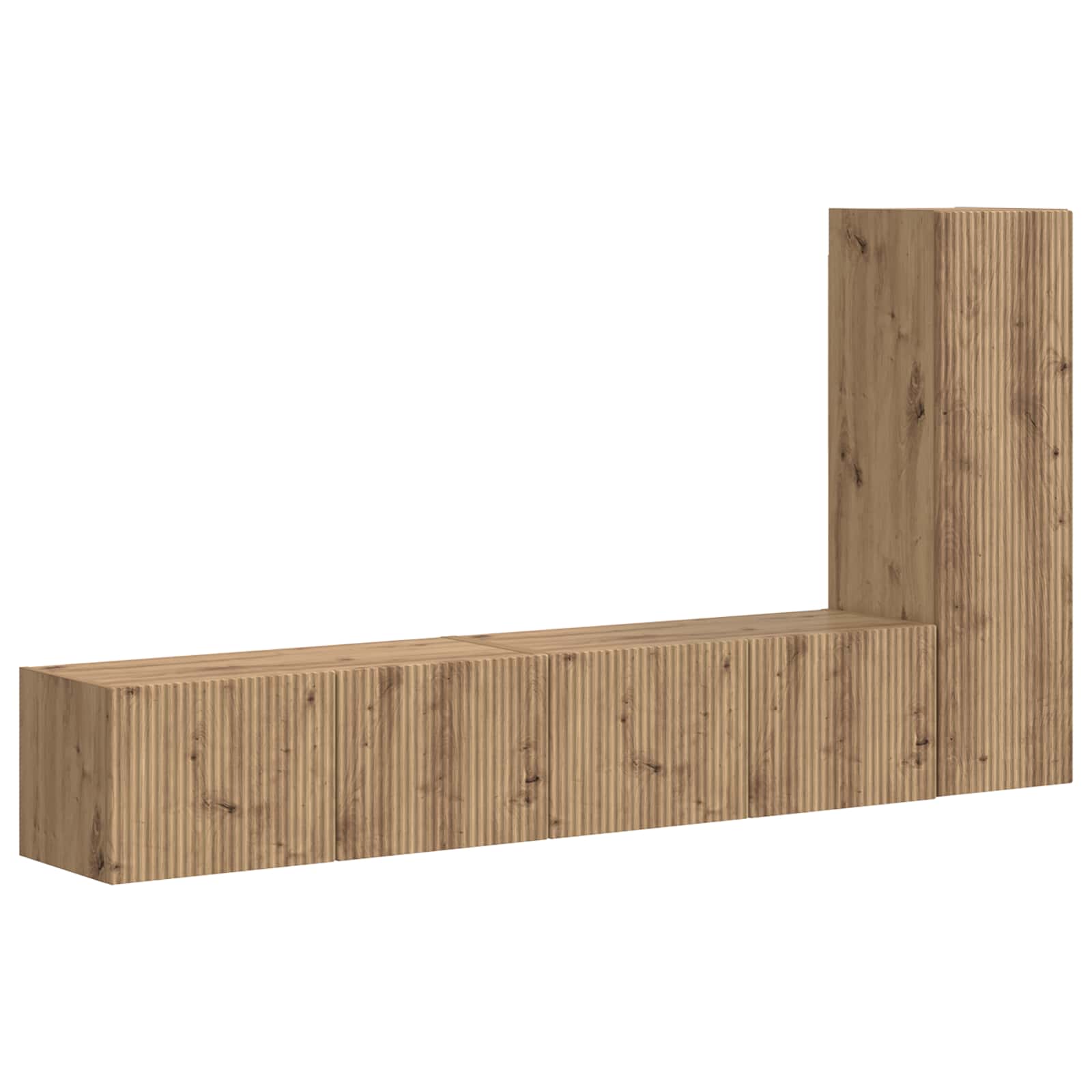 Ensemble meuble TV 3 pc Chêne artisanal Bois d'ingénierie