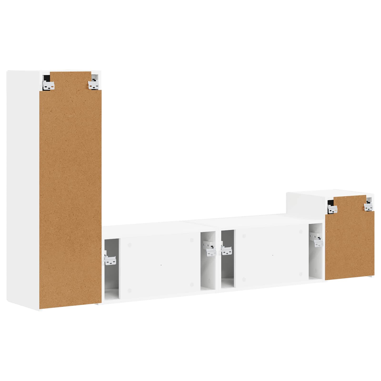 Ensemble meuble TV Montage mural 4 pcs Blanc Bois d'ingénierie - XIOS
