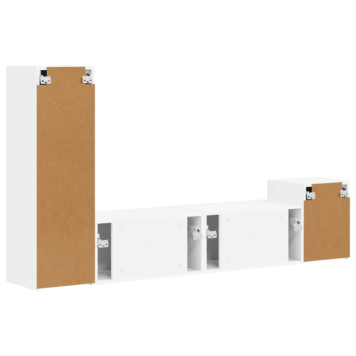 Ensemble meuble TV 4 pc Blanc Bois d'ingénierie