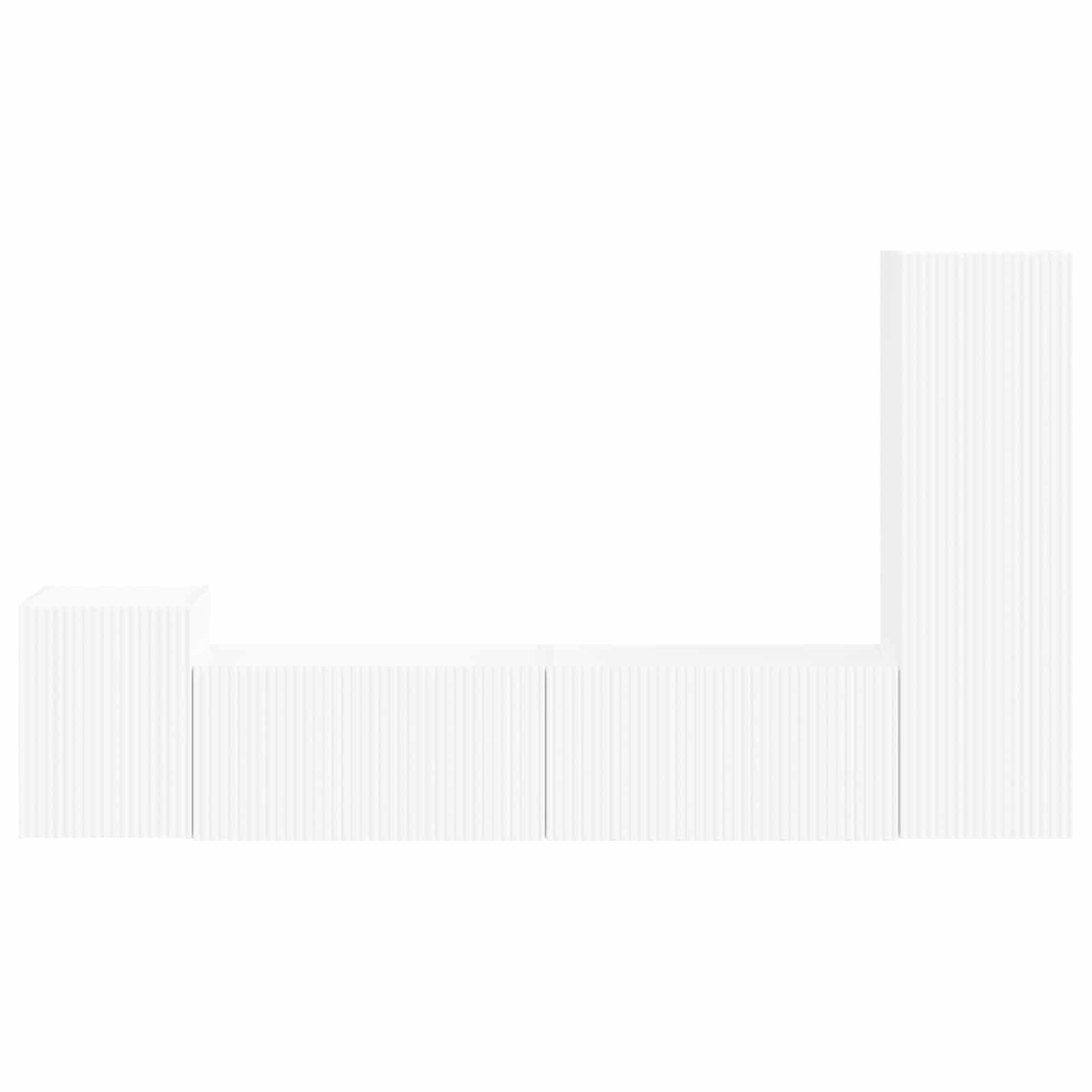 Ensemble meuble TV Montage mural 4 pcs Blanc Bois d'ingénierie - XIOS