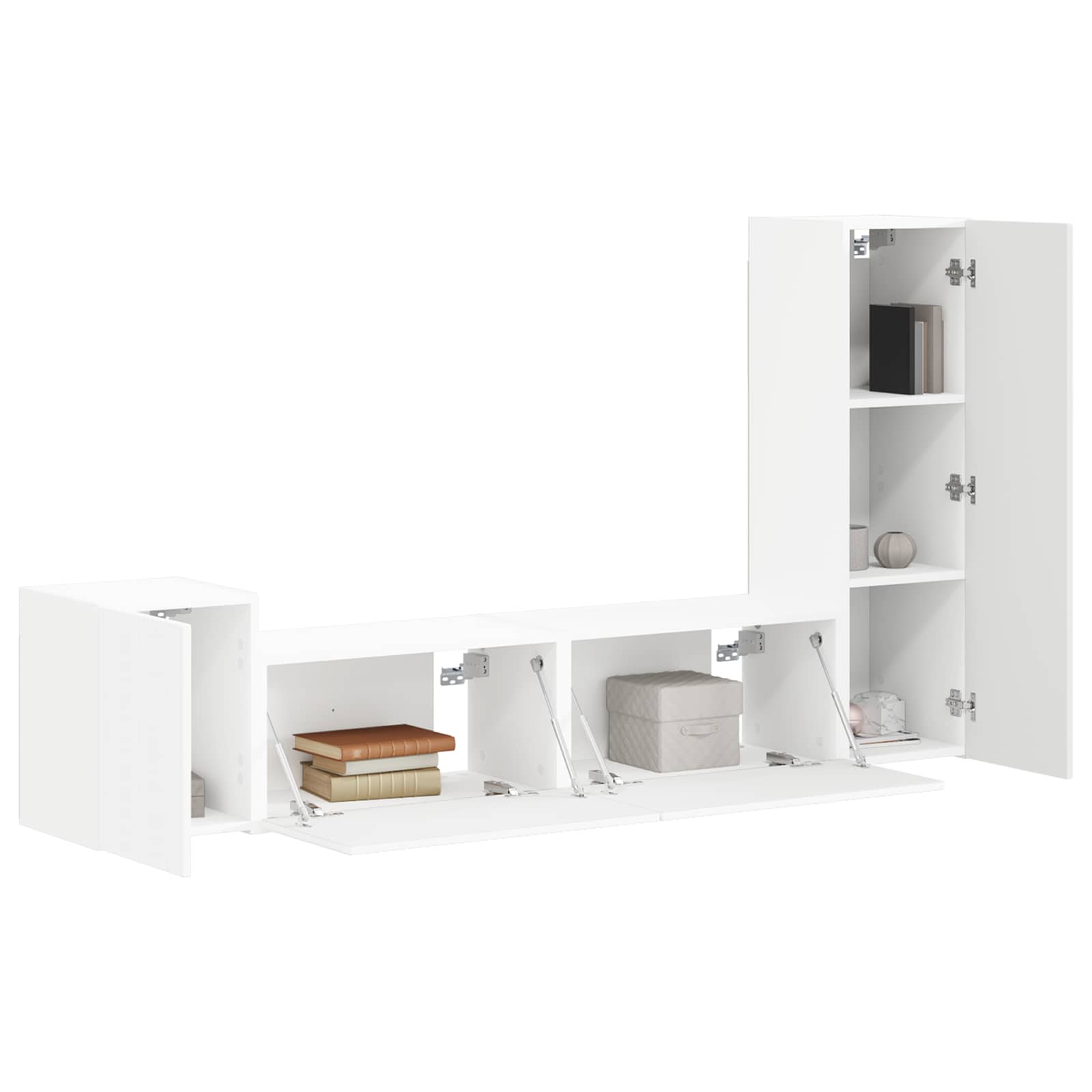 Ensemble meuble TV Montage mural 4 pcs Blanc Bois d'ingénierie - XIOS
