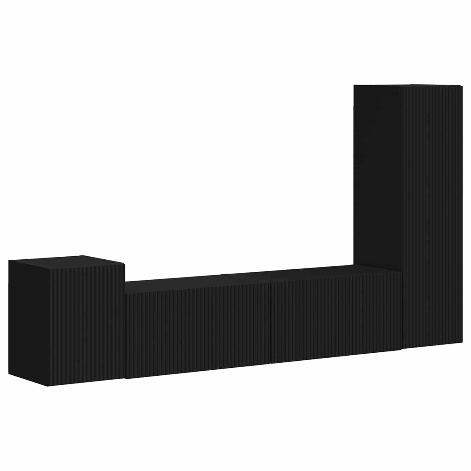 Ensemble meuble TV Montage mural 4 pcs Noir Bois d'ingénierie - XIOS