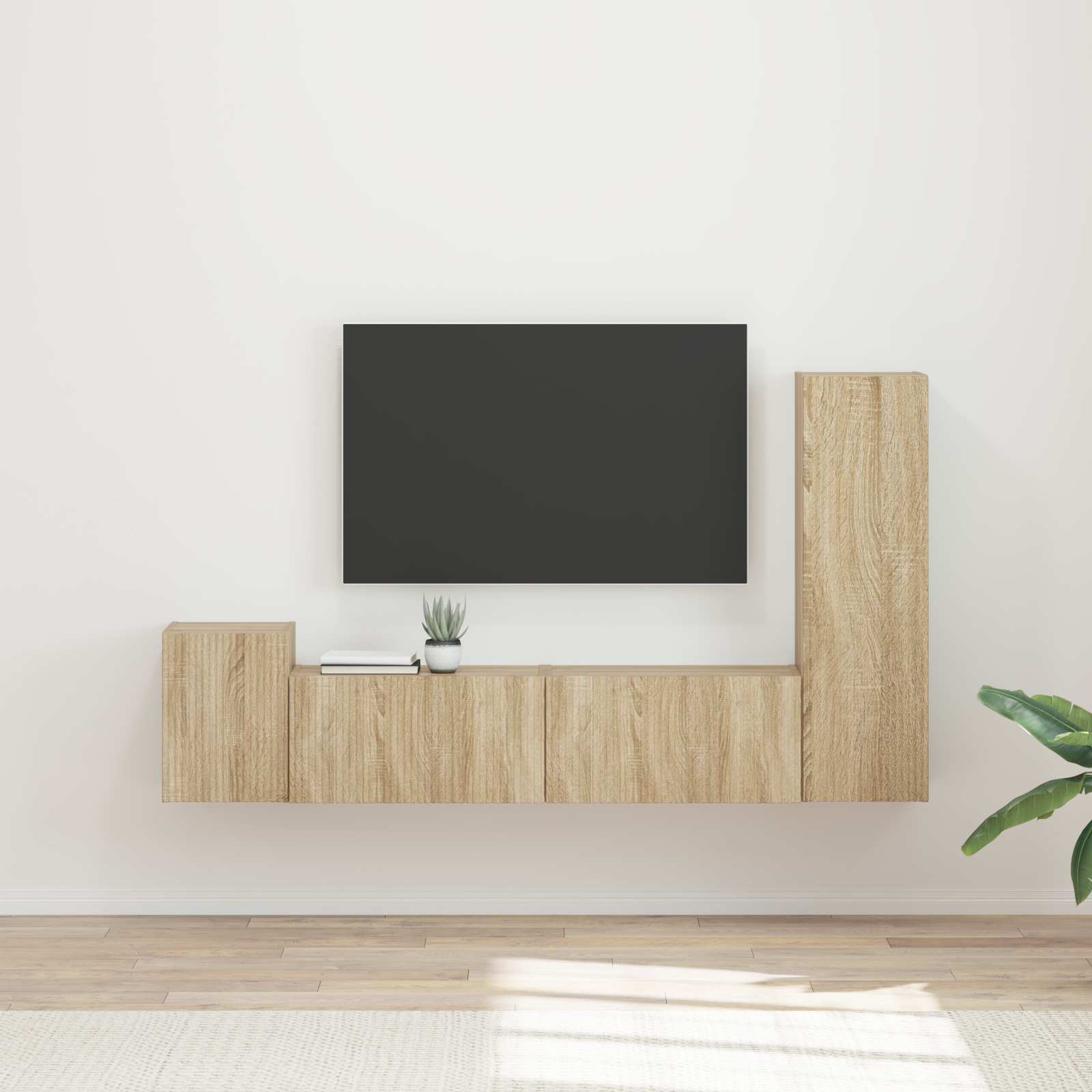 Ensemble meuble TV 4 pc Chêne Sonoma Bois d'ingénierie