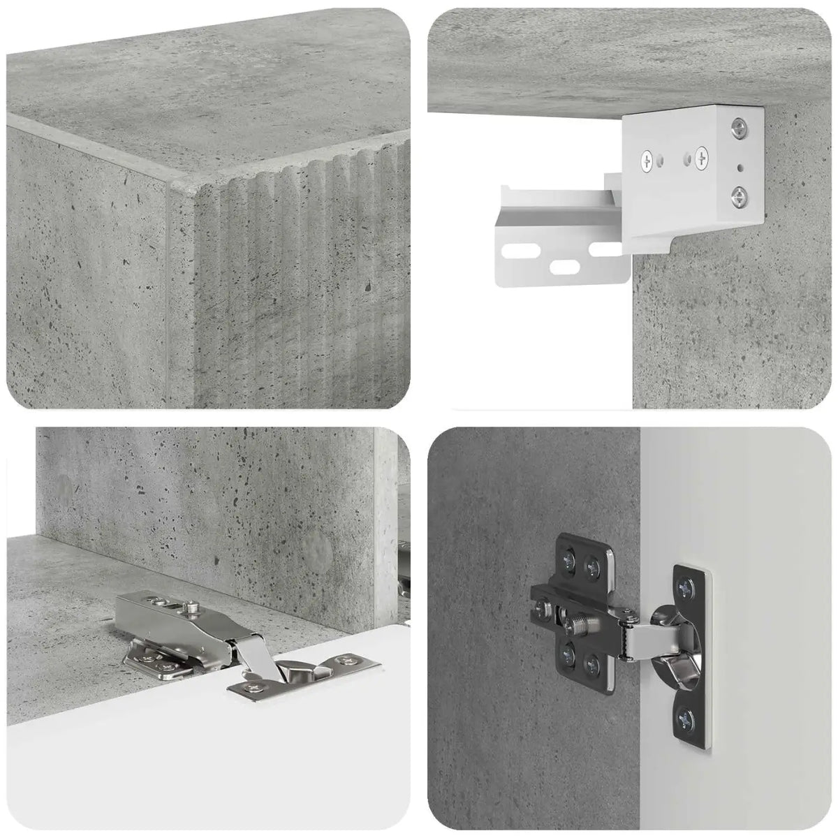 Ensemble meuble TV 4 pc Gris béton Bois d’ingénierie - XIOS