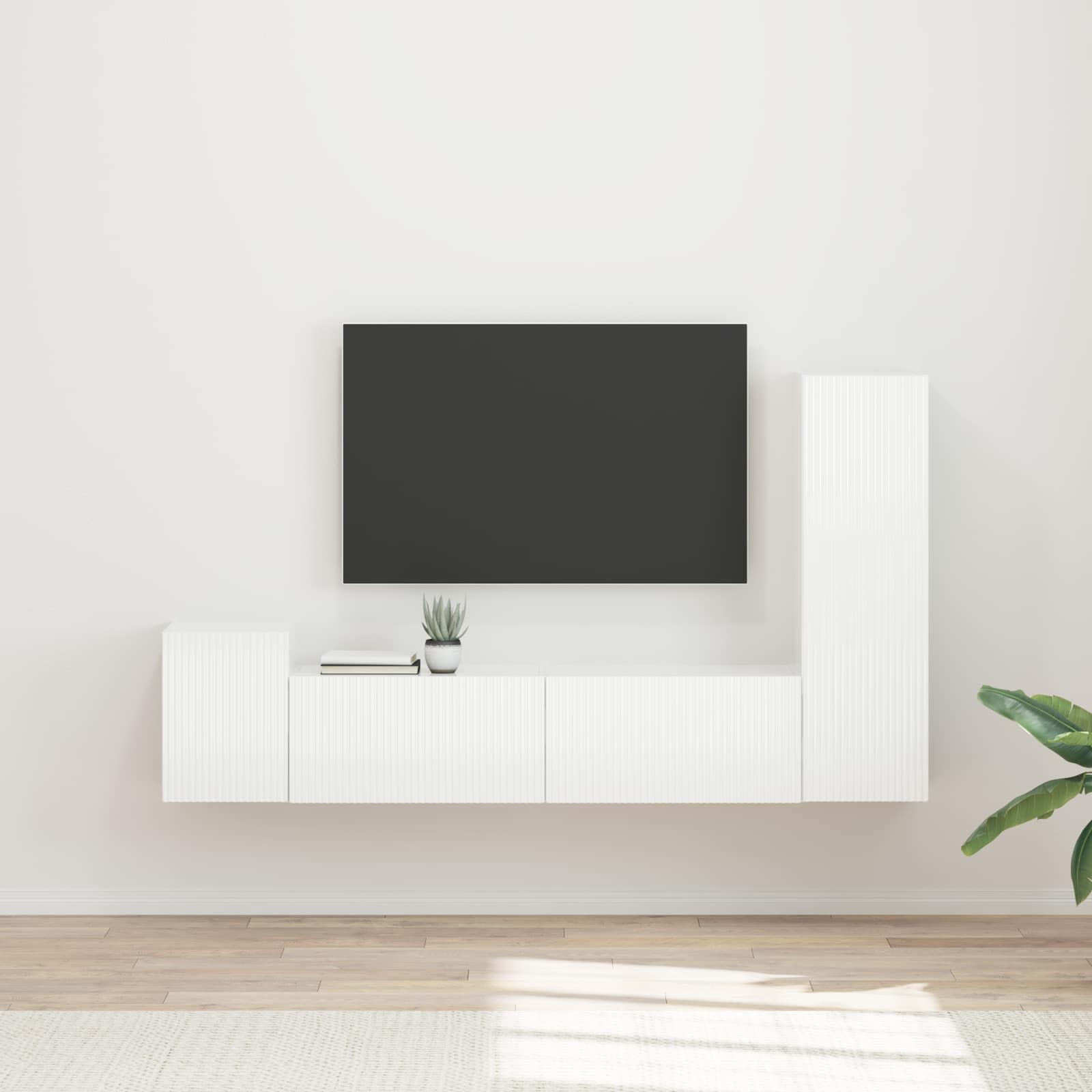 Ensemble meuble TV 4 pcs Blanc brillant Bois d'ingénierie - XIOS