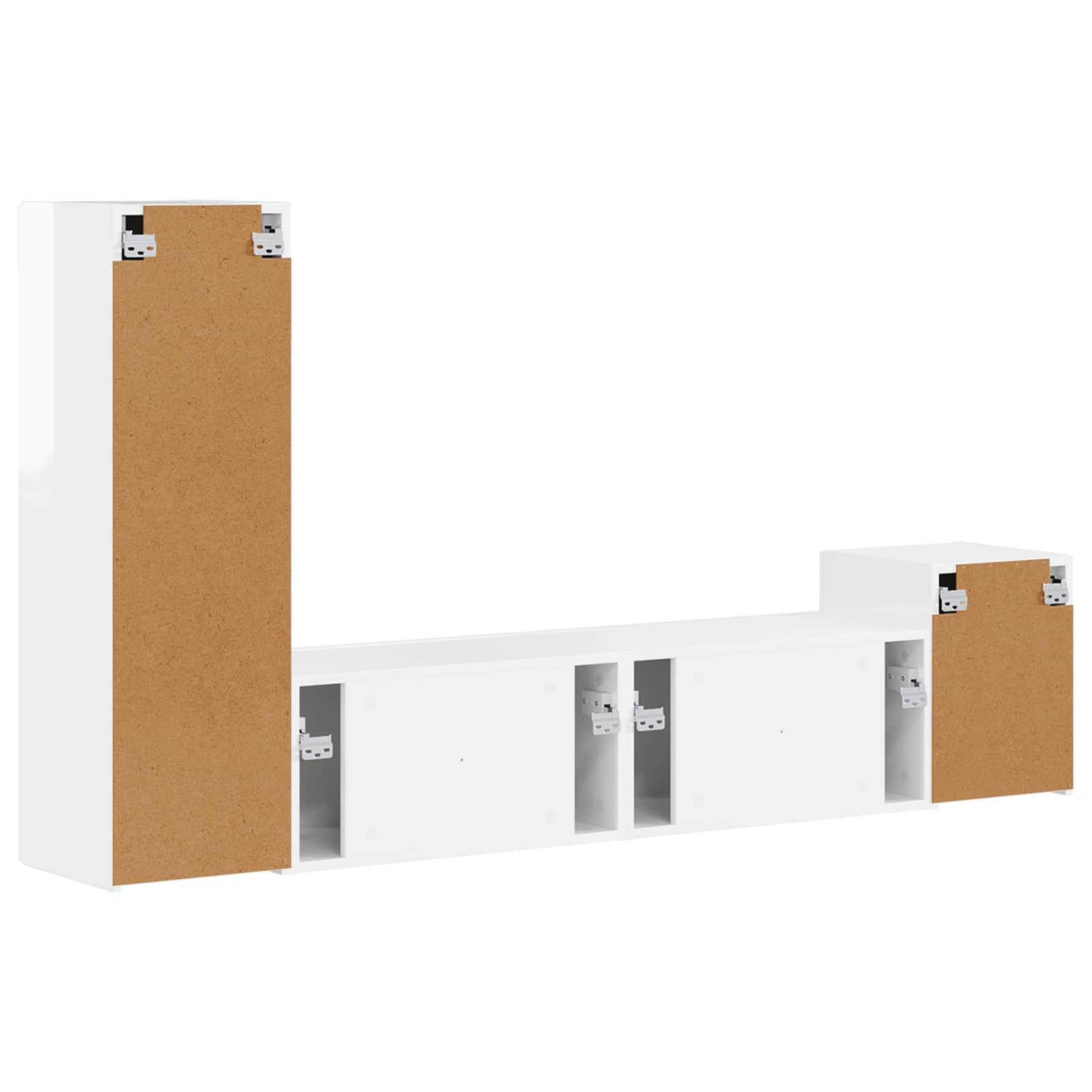 Ensemble meuble TV 4 pcs Blanc brillant Bois d'ingénierie - XIOS