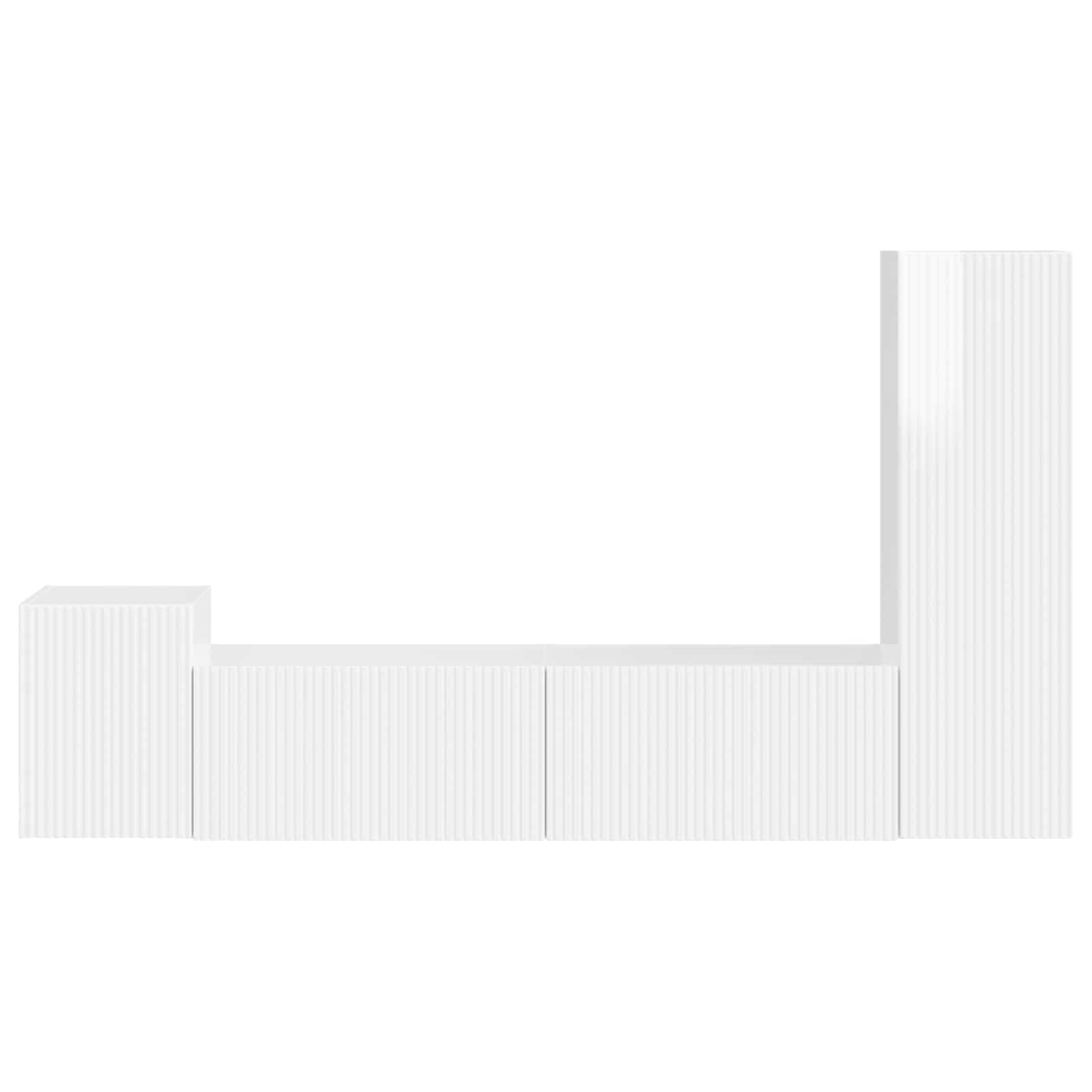 Ensemble meuble TV 4 pcs Blanc brillant Bois d'ingénierie - XIOS