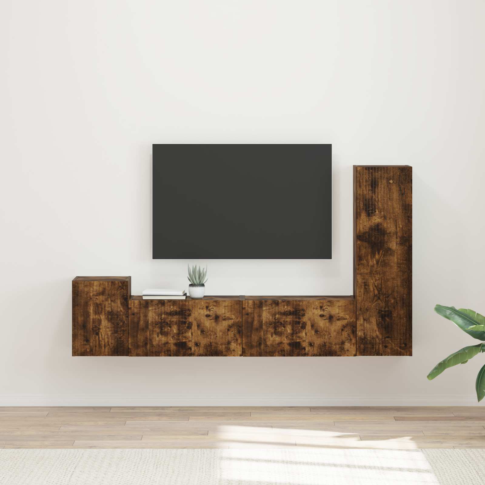 Ensemble meuble TV 4 pcs Chêne fumé Bois d'ingénierie - XIOS