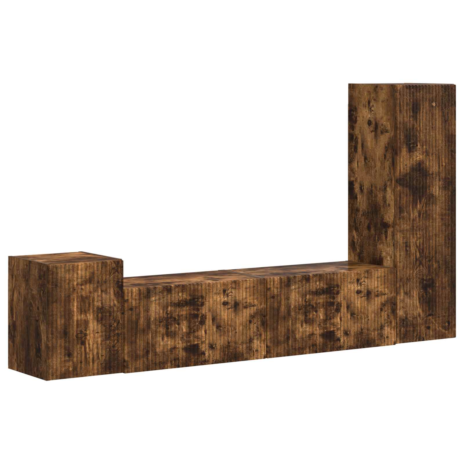 Ensemble meuble TV 4 pc Chêne fumé Bois d'ingénierie