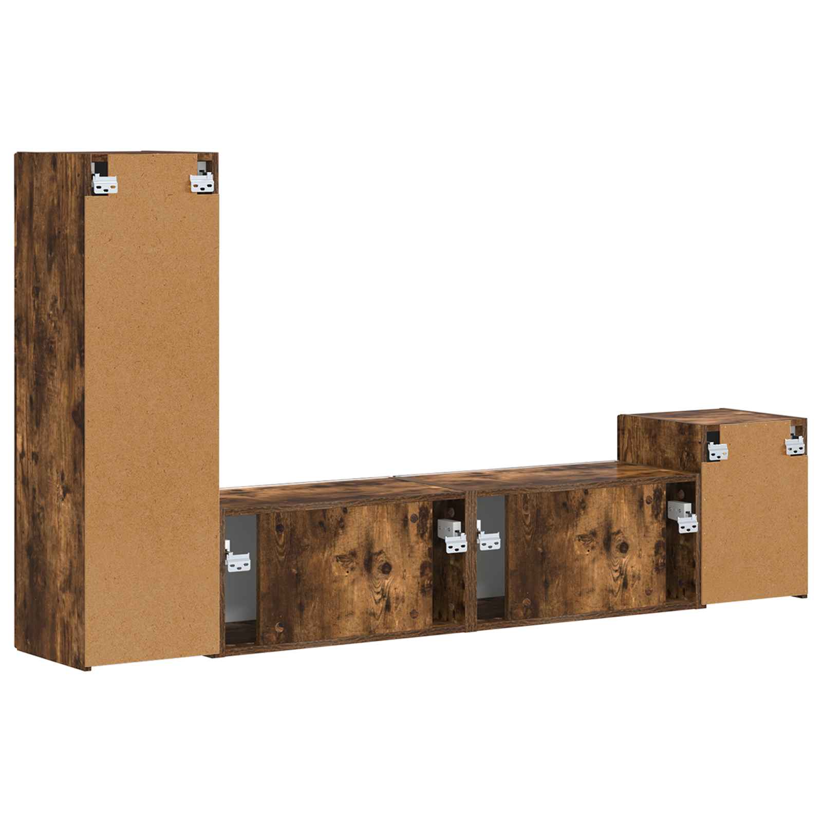 Ensemble meuble TV 4 pc Chêne fumé Bois d'ingénierie