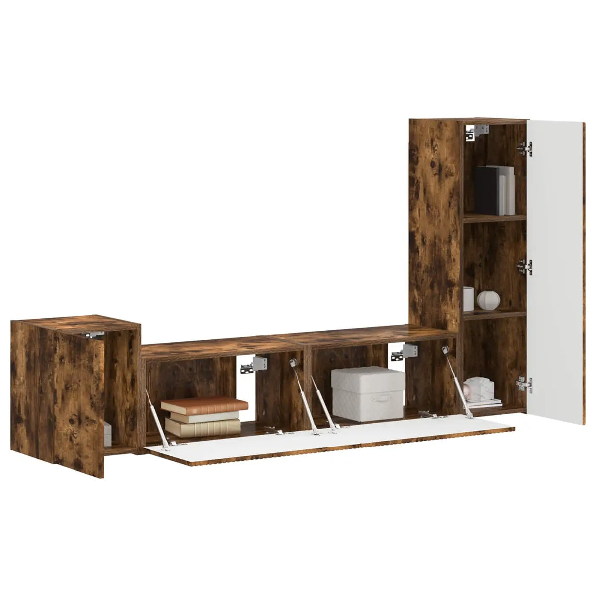 Ensemble meuble TV 4 pc Chêne fumé Bois d’ingénierie - XIOS