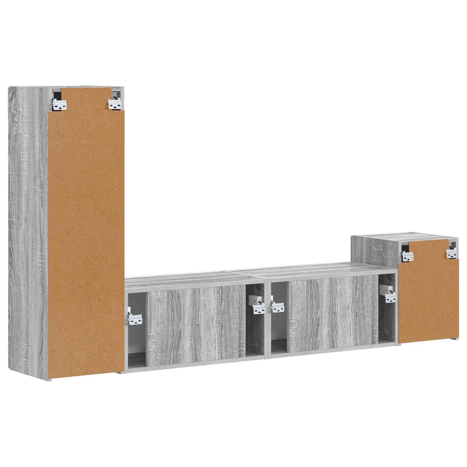 Ensemble meuble TV 4 pcs Gris Sonoma Bois d'ingénierie - XIOS