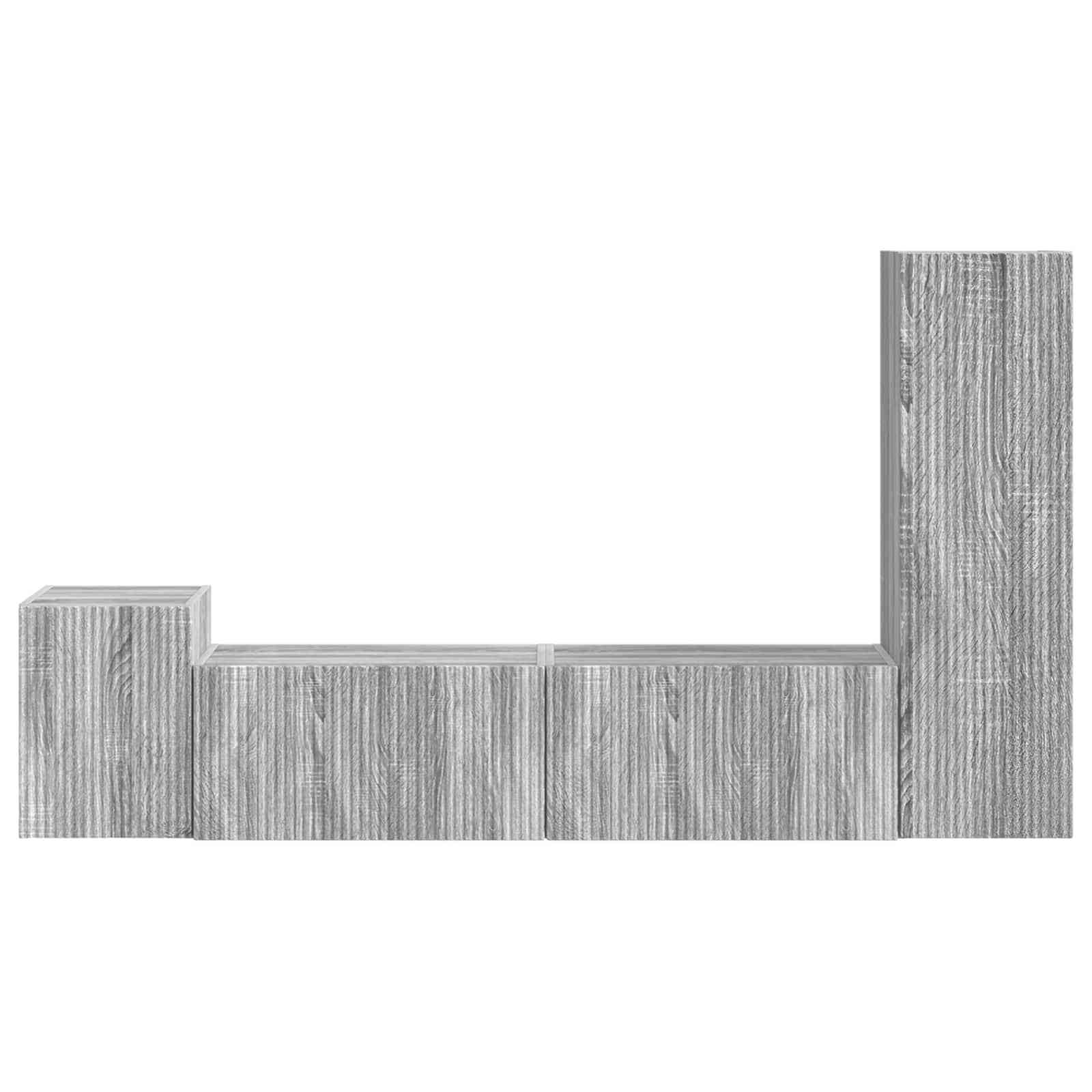 Ensemble meuble TV 4 pcs Gris Sonoma Bois d'ingénierie - XIOS