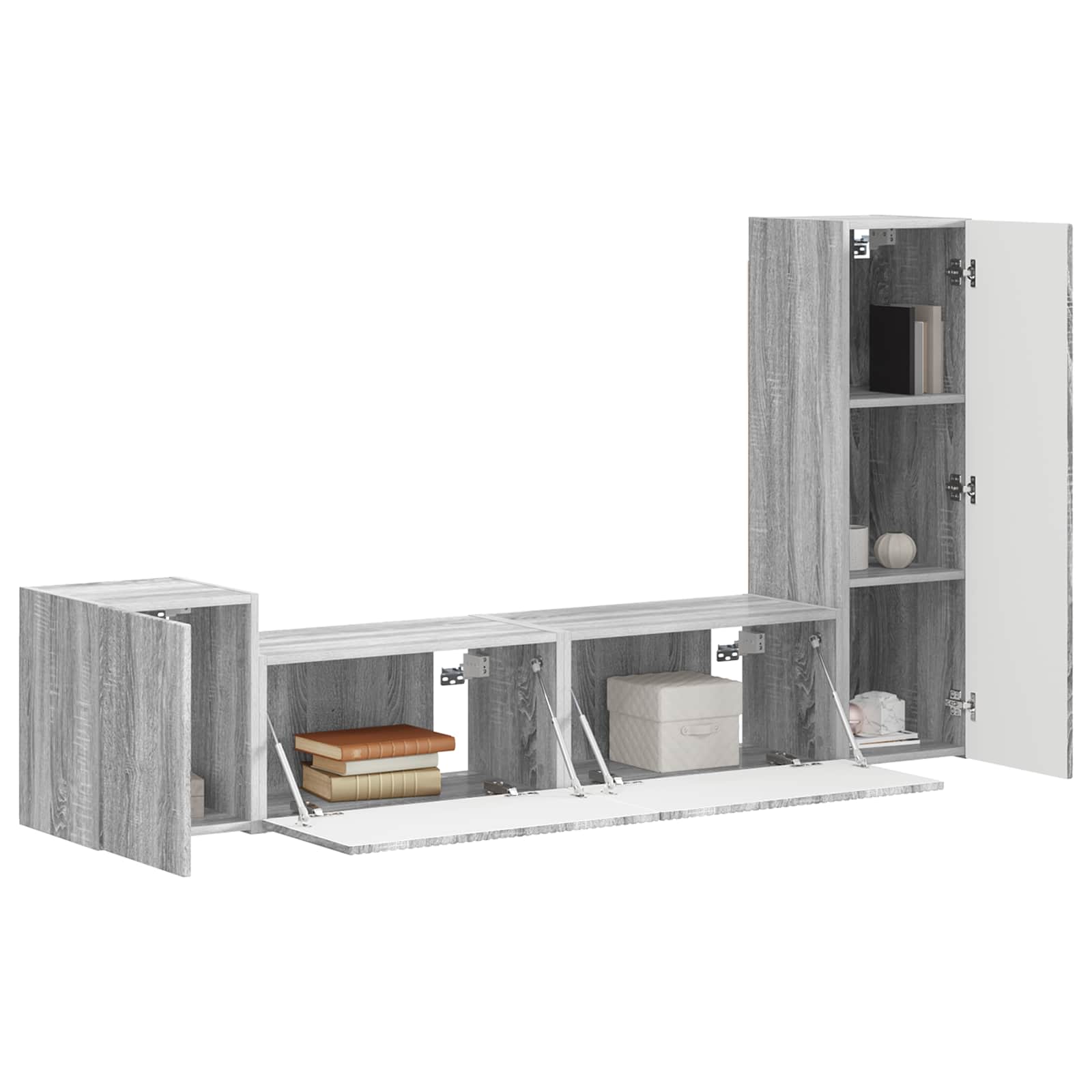 Ensemble meuble TV 4 pcs Gris Sonoma Bois d'ingénierie - XIOS