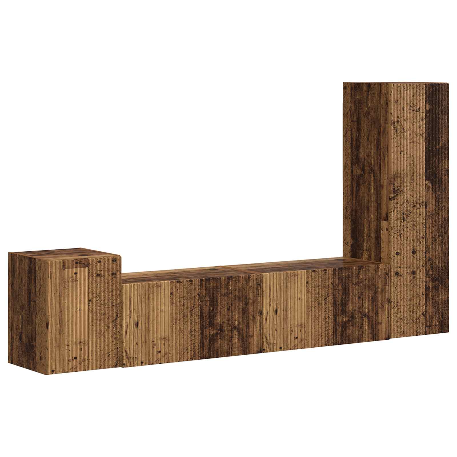 Ensemble meuble TV 4 pc Bois ancien Bois d'ingénierie