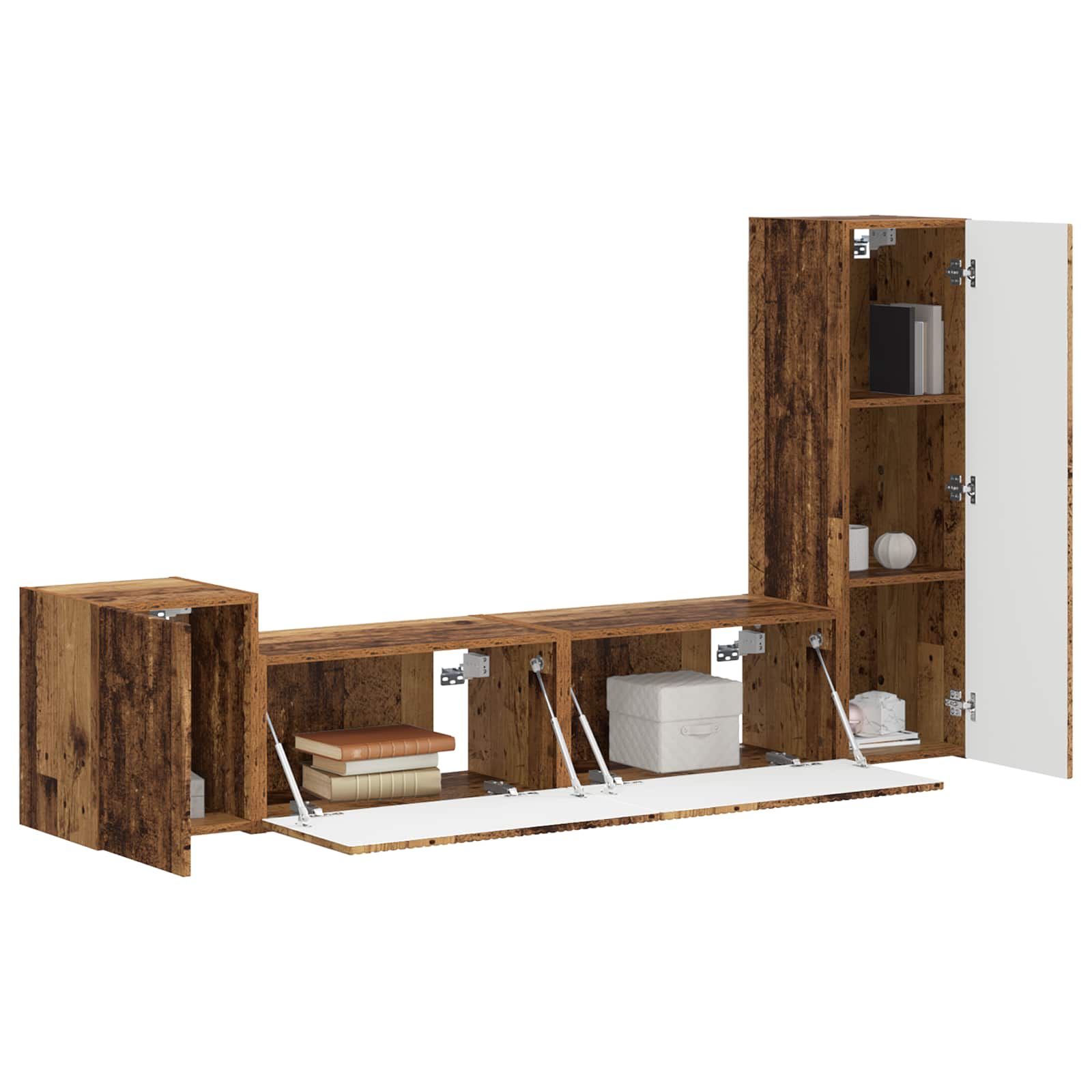 Ensemble meuble TV 4 pcs Bois ancien Bois d'ingénierie - XIOS