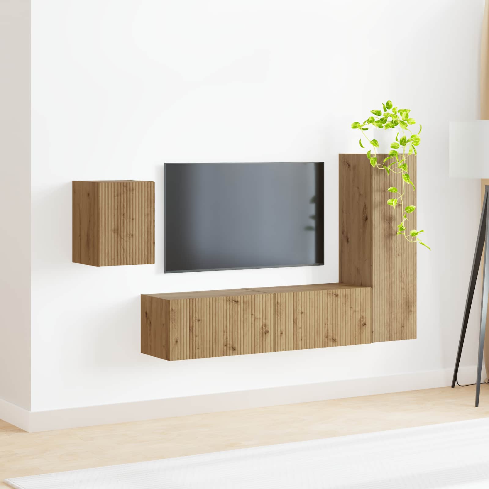 Ensemble meuble TV 4 pcs Chêne artisanal Bois d'ingénierie - XIOS