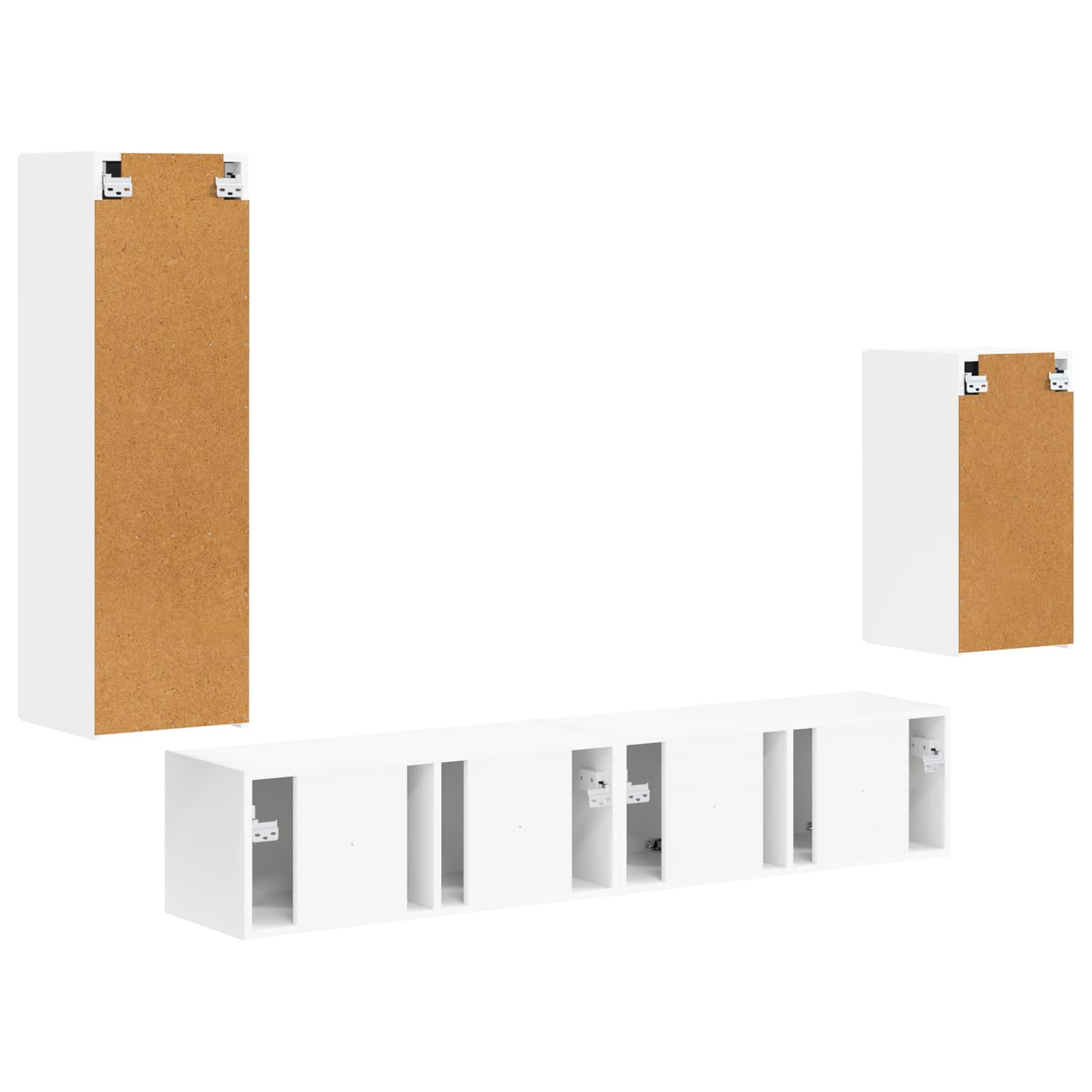 Ensemble meuble TV Montage mural 4 pcs Blanc Bois d'ingénierie - XIOS
