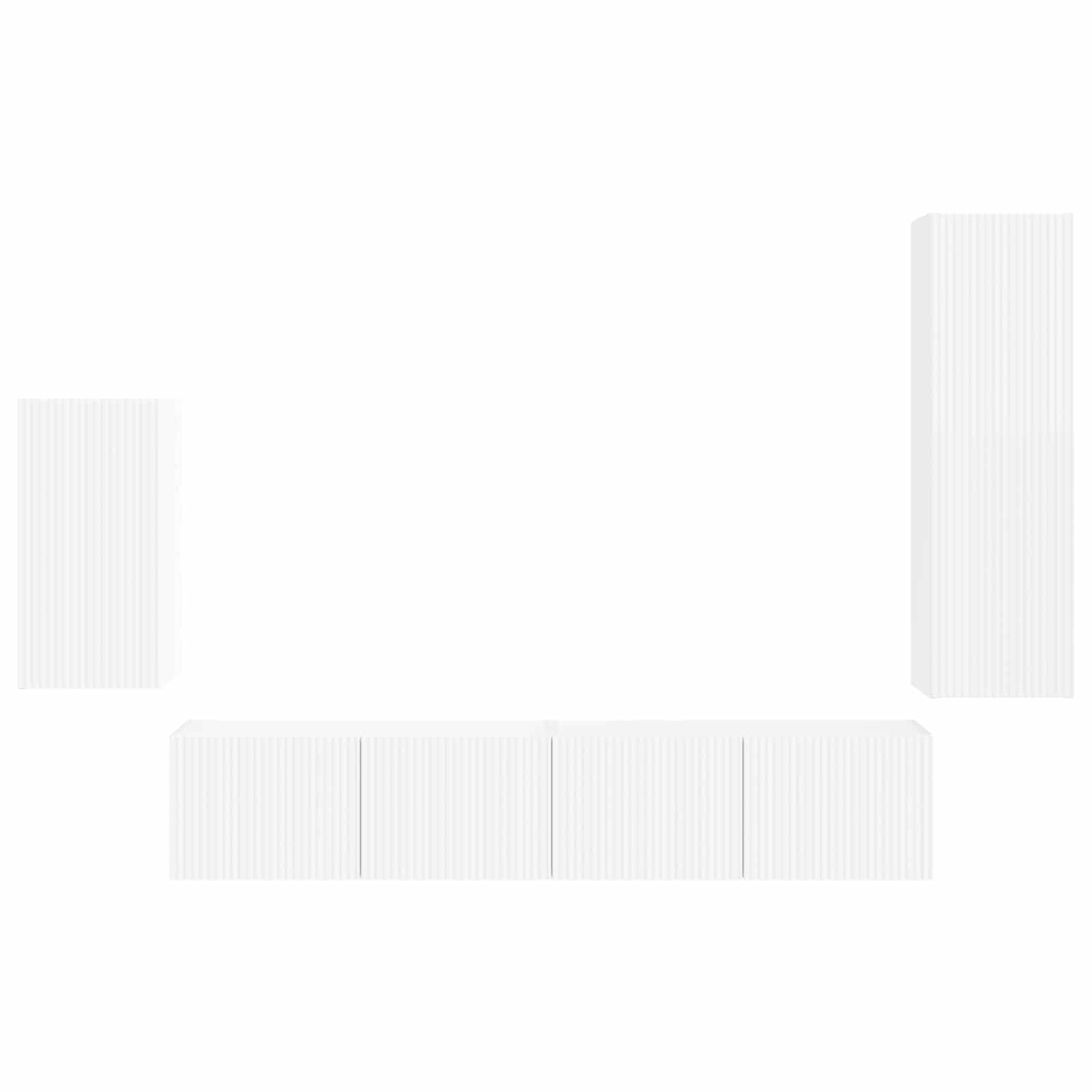 Ensemble meuble TV Montage mural 4 pcs Blanc Bois d'ingénierie - XIOS