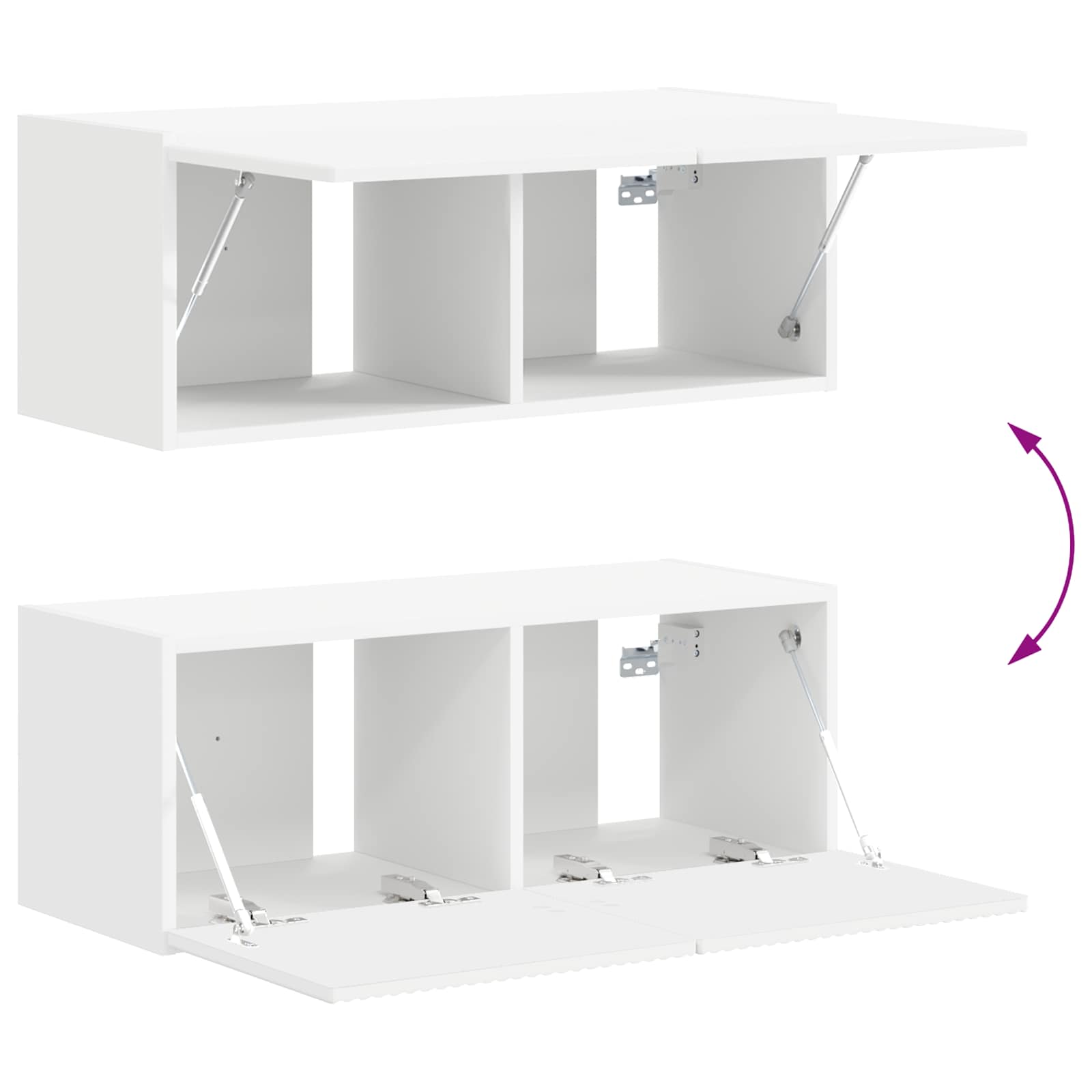 Ensemble meuble TV Montage mural 4 pcs Blanc Bois d'ingénierie - XIOS