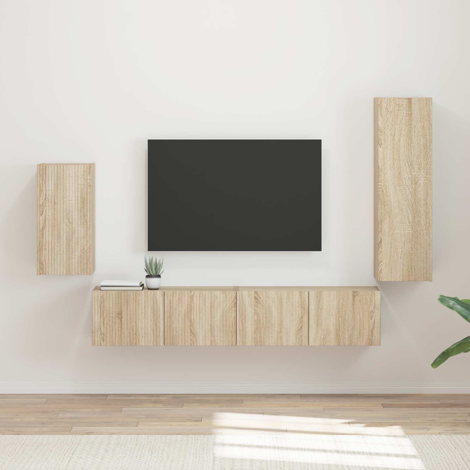 Ensemble meuble TV 4 pc Chêne Sonoma Bois d'ingénierie