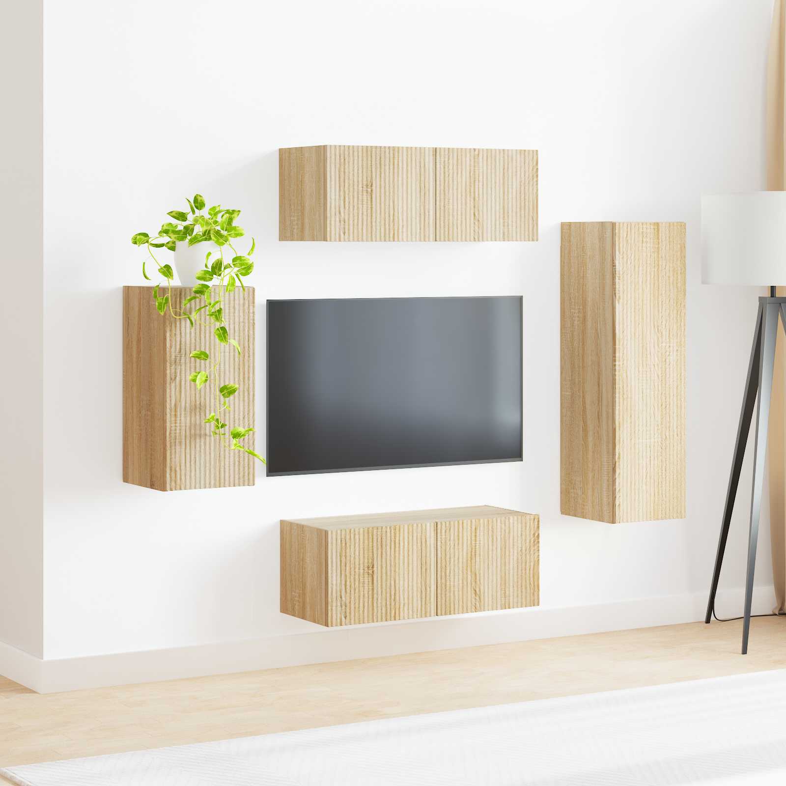 Ensemble meuble TV 4 pc Chêne Sonoma Bois d'ingénierie