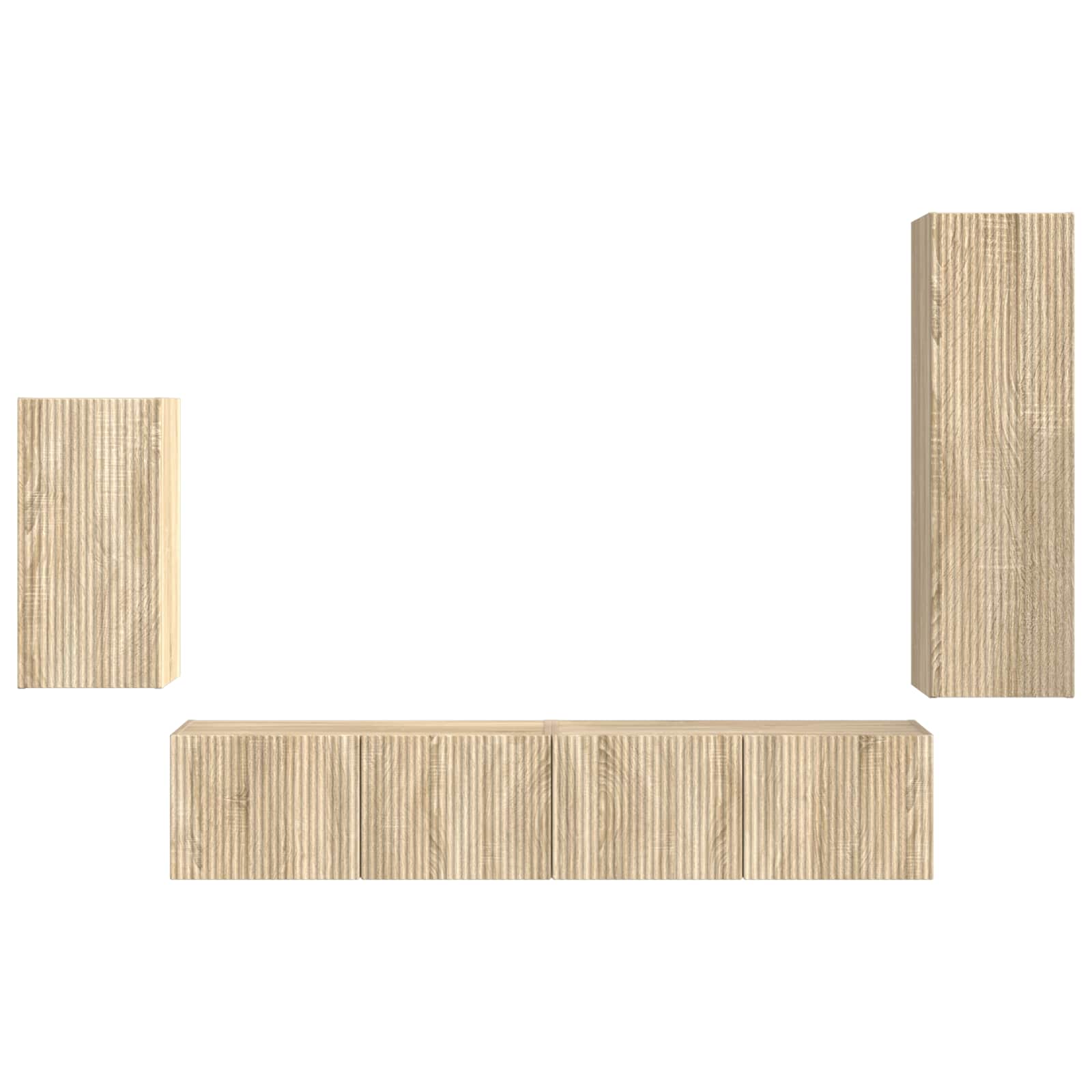 Ensemble meuble TV 4 pc Chêne Sonoma Bois d'ingénierie