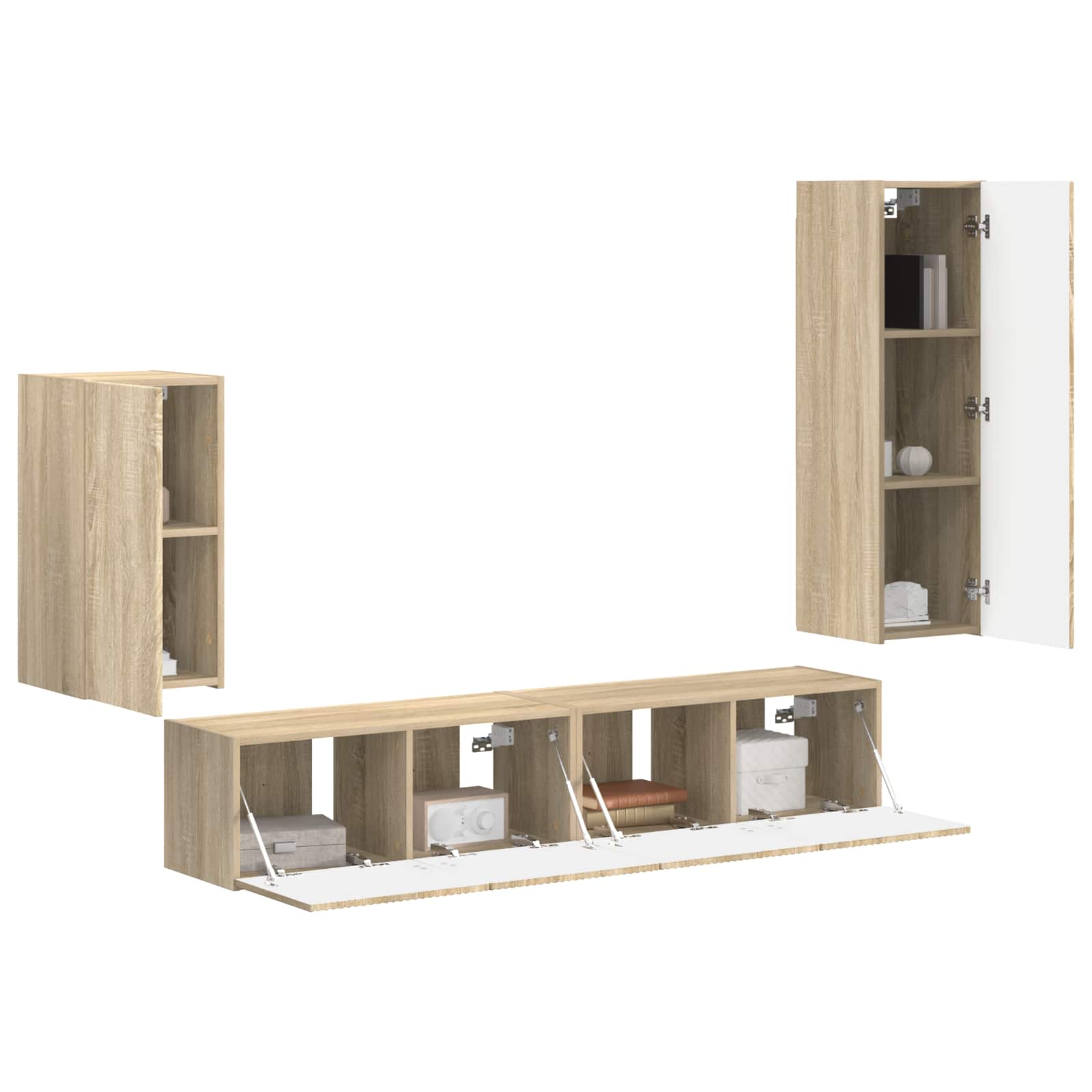 Ensemble meuble TV 4 pc Chêne Sonoma Bois d'ingénierie