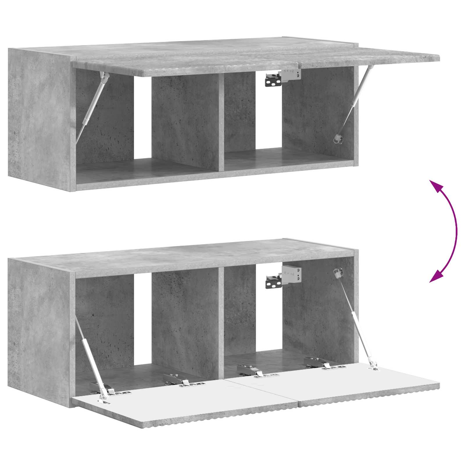 Ensemble meuble TV 4 pcs Gris béton Bois d'ingénierie - XIOS