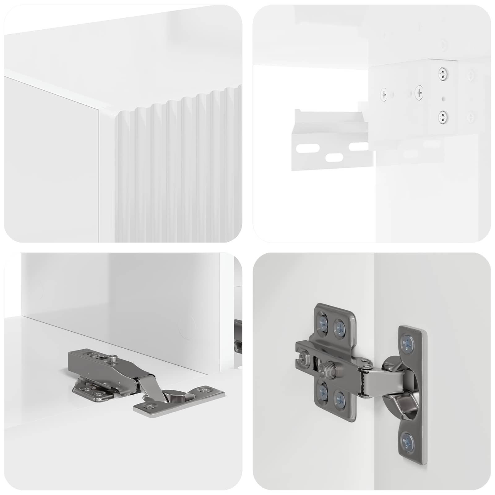 Ensemble meuble TV 4 pcs Blanc brillant Bois d'ingénierie - XIOS