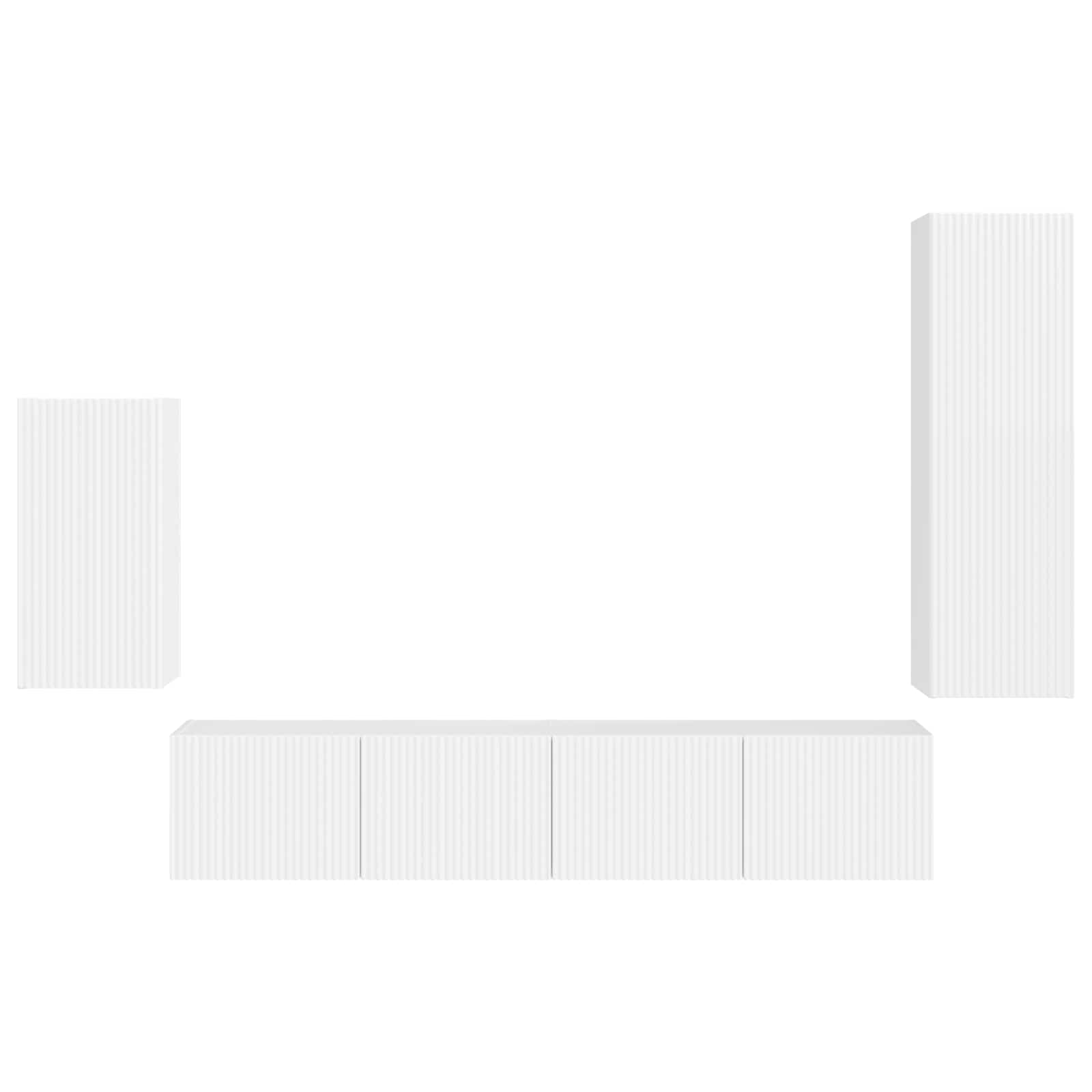Ensemble meuble TV 4 pcs Blanc brillant Bois d'ingénierie - XIOS