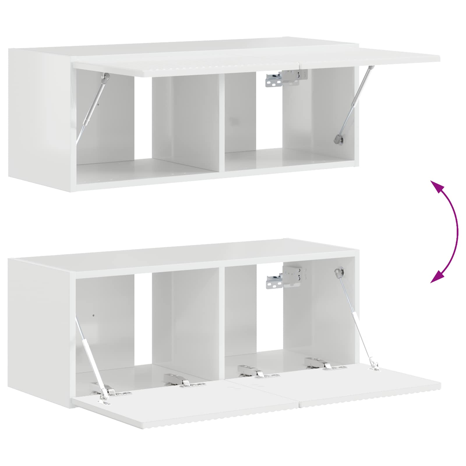 Ensemble meuble TV 4 pcs Blanc brillant Bois d'ingénierie - XIOS