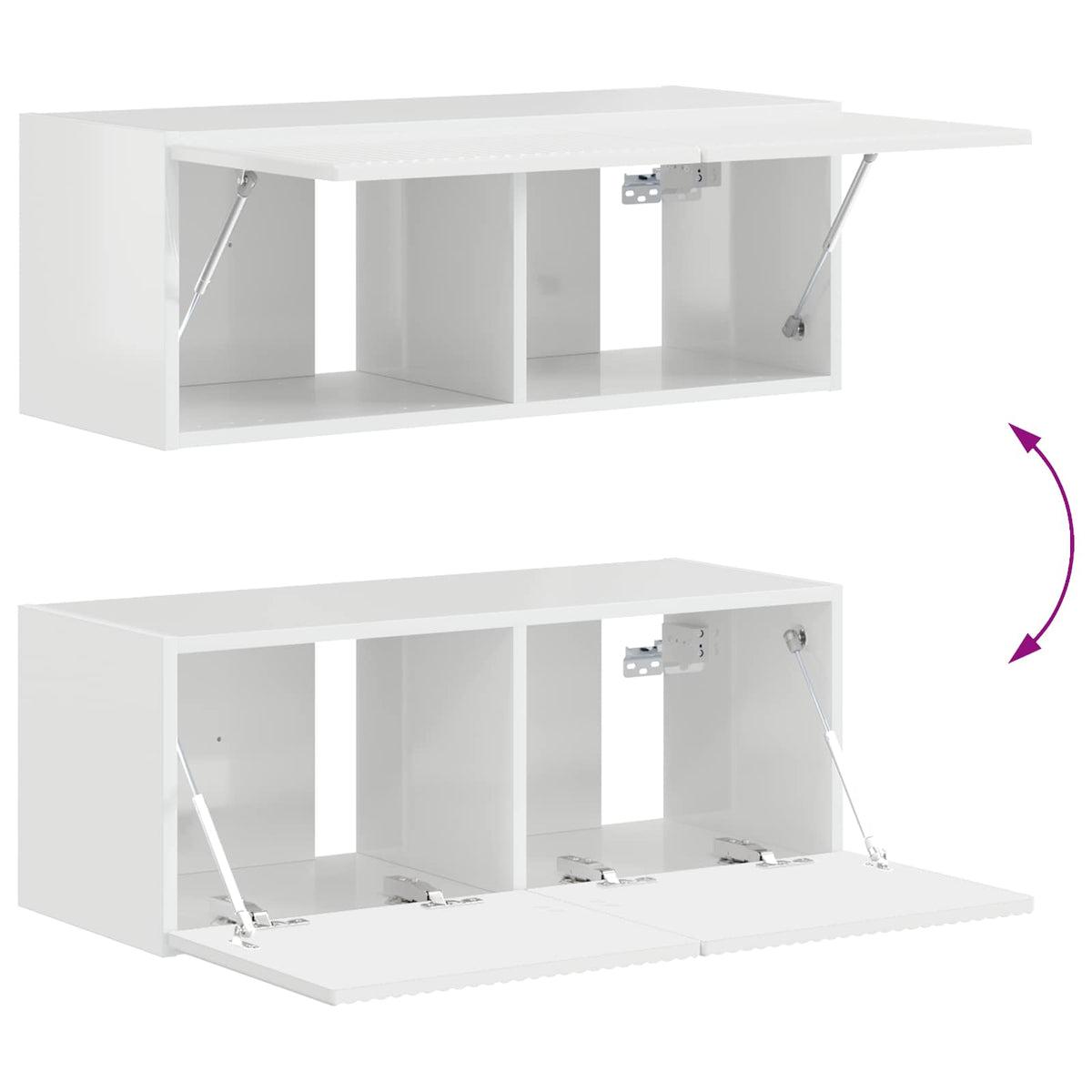 Ensemble meuble TV 4 pc Blanc brillant