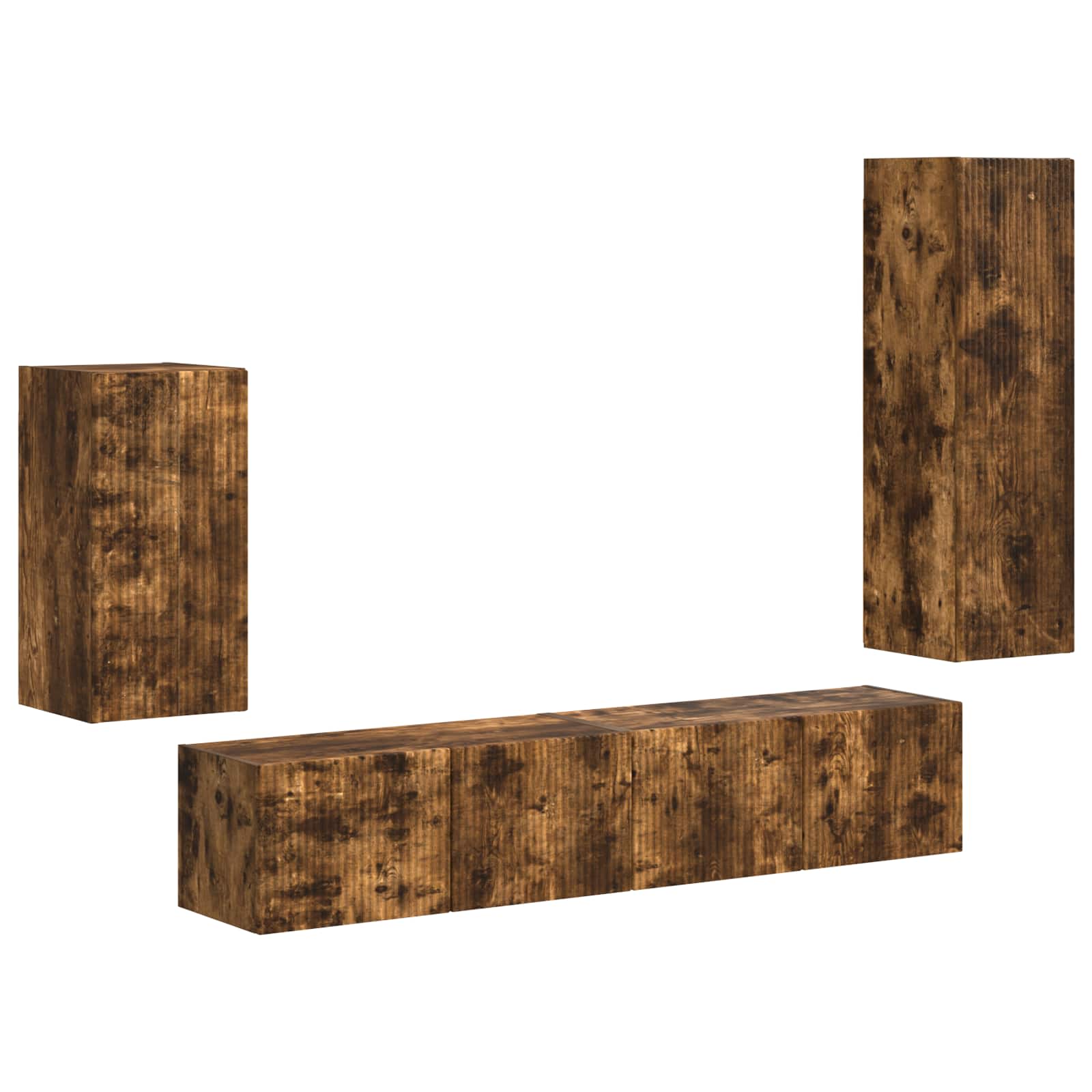 Ensemble meuble TV 4 pcs Chêne fumé Bois d'ingénierie - XIOS