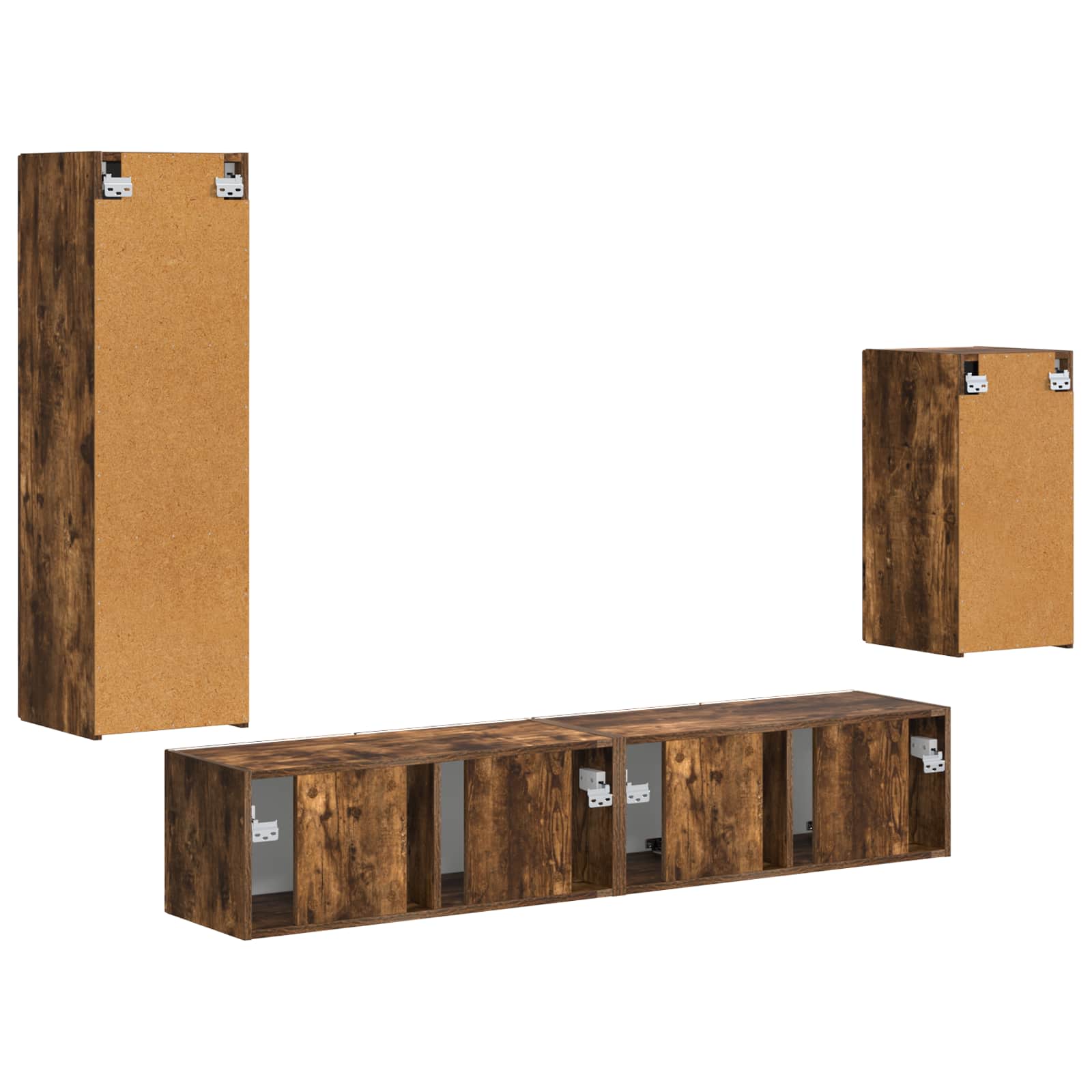 Ensemble meuble TV 4 pcs Chêne fumé Bois d'ingénierie - XIOS