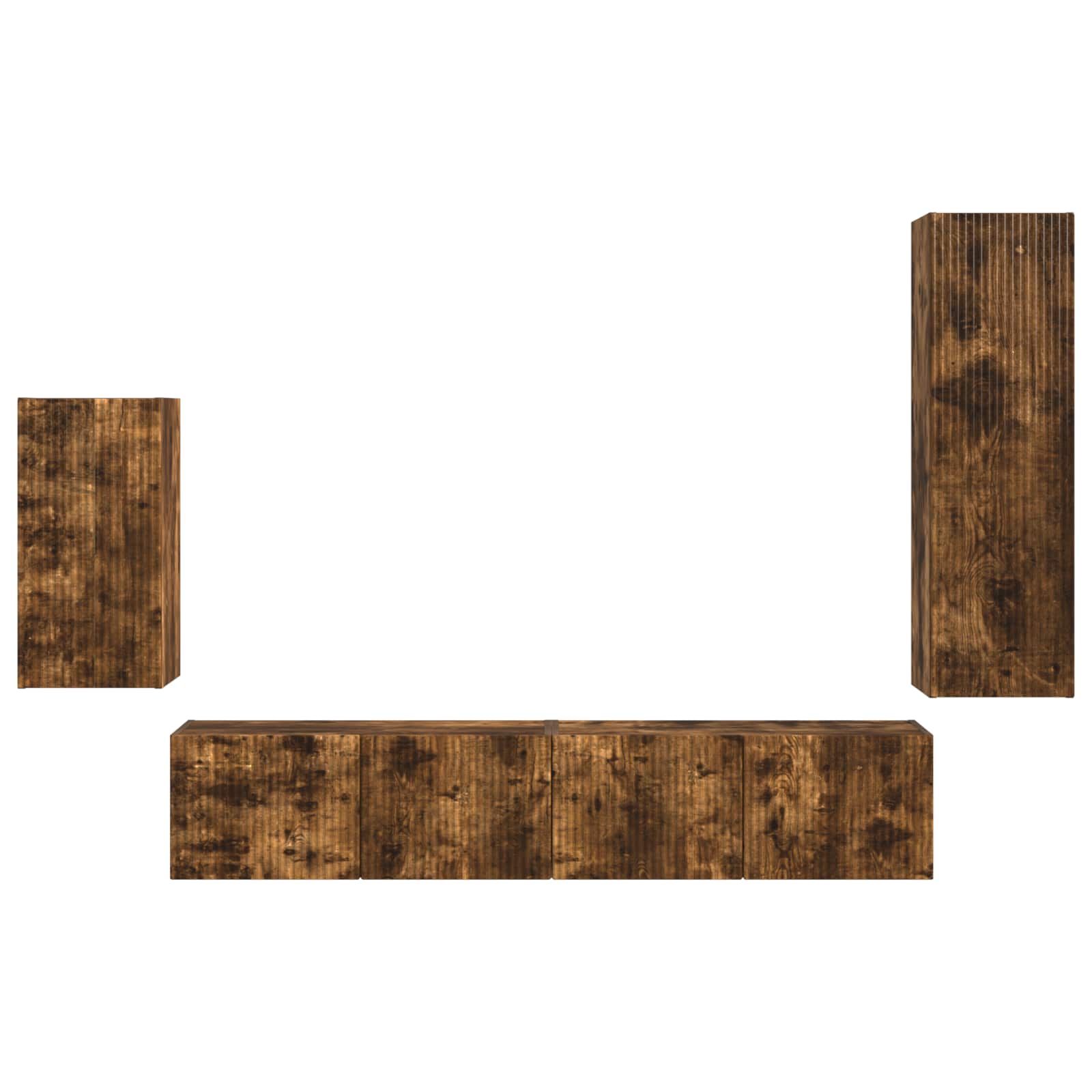 Ensemble meuble TV 4 pcs Chêne fumé Bois d'ingénierie - XIOS