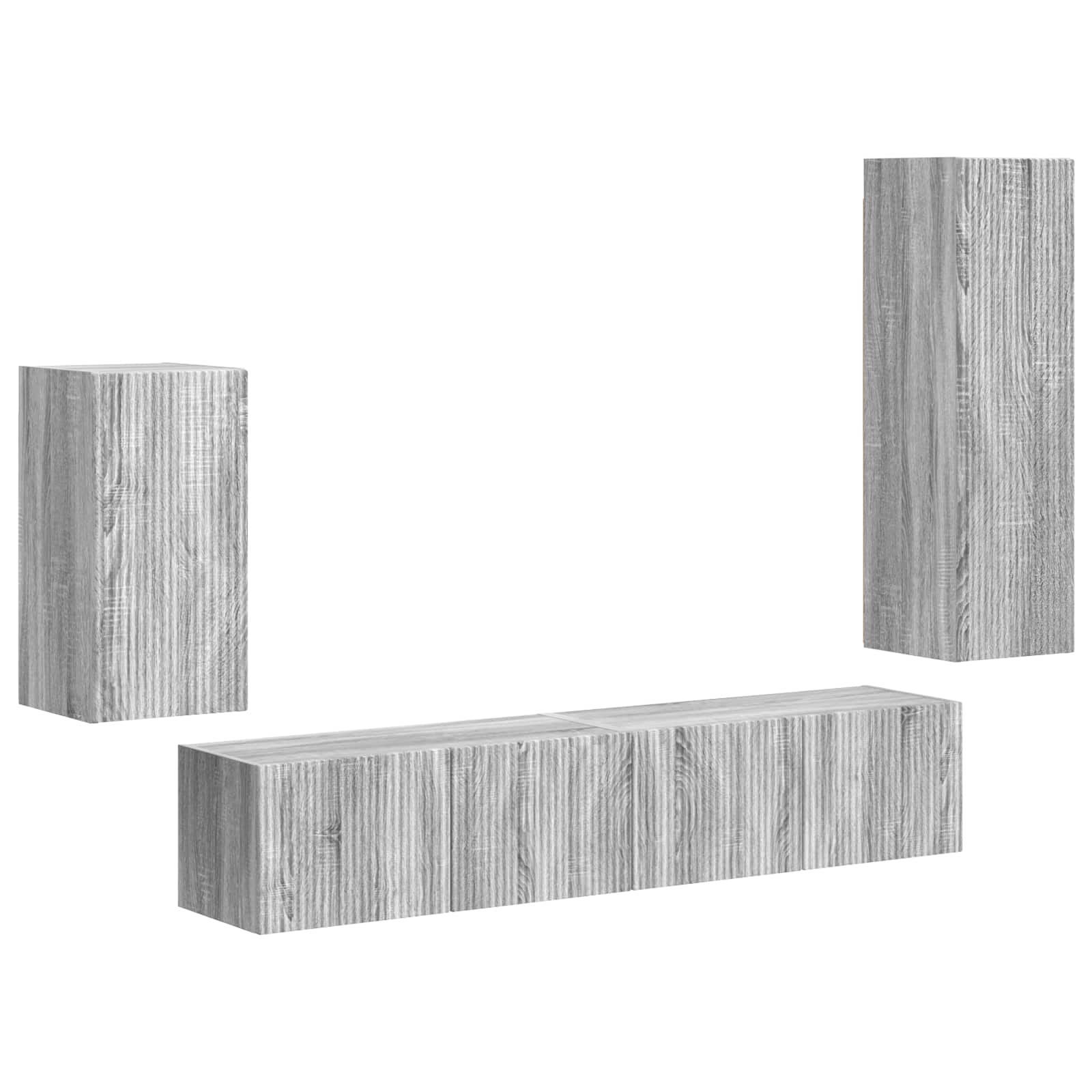 Ensemble meuble TV 4 pcs Gris Sonoma Bois d'ingénierie - XIOS