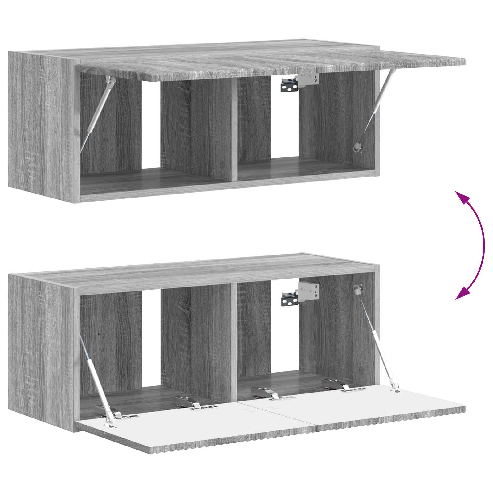 Ensemble meuble TV 4 pcs Gris Sonoma Bois d'ingénierie - XIOS