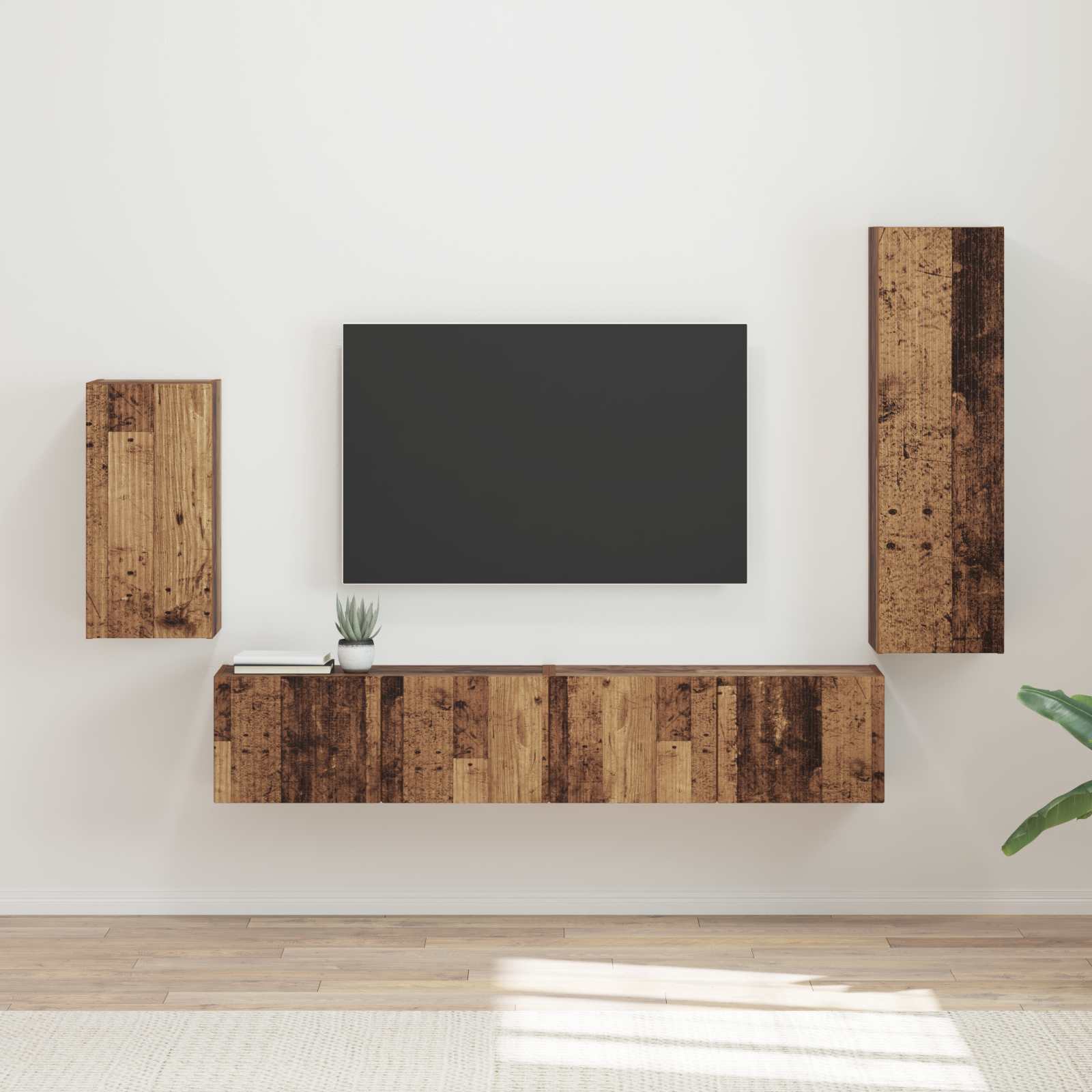 Ensemble meuble TV 4 pcs Bois ancien Bois d'ingénierie - XIOS