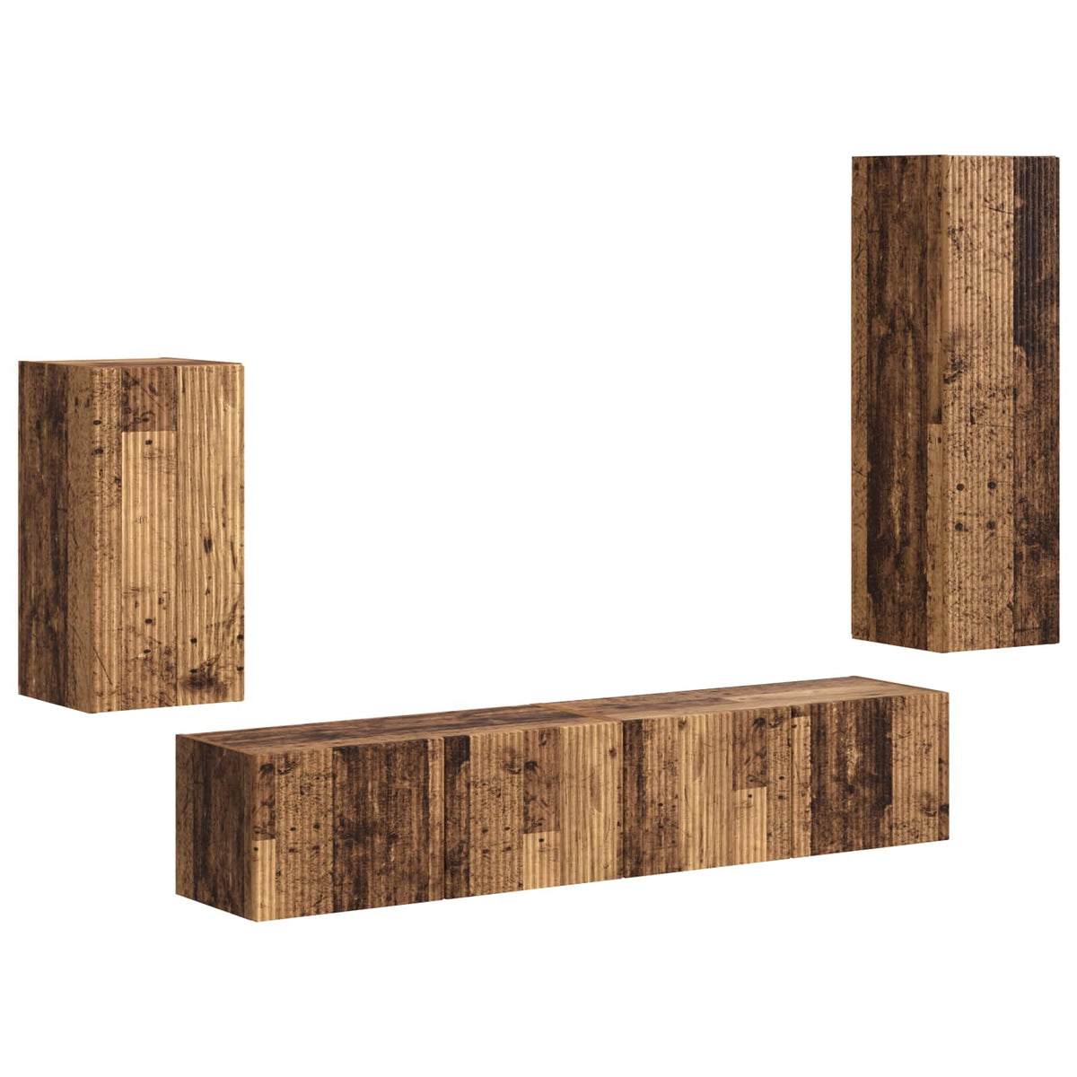 Ensemble meuble TV 4 pc Bois ancien