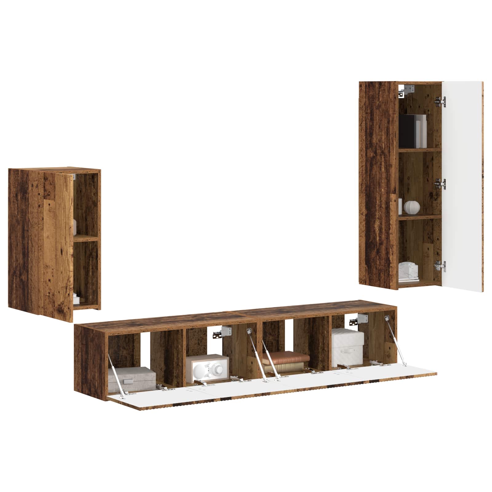 Ensemble meuble TV 4 pcs Bois ancien Bois d'ingénierie - XIOS