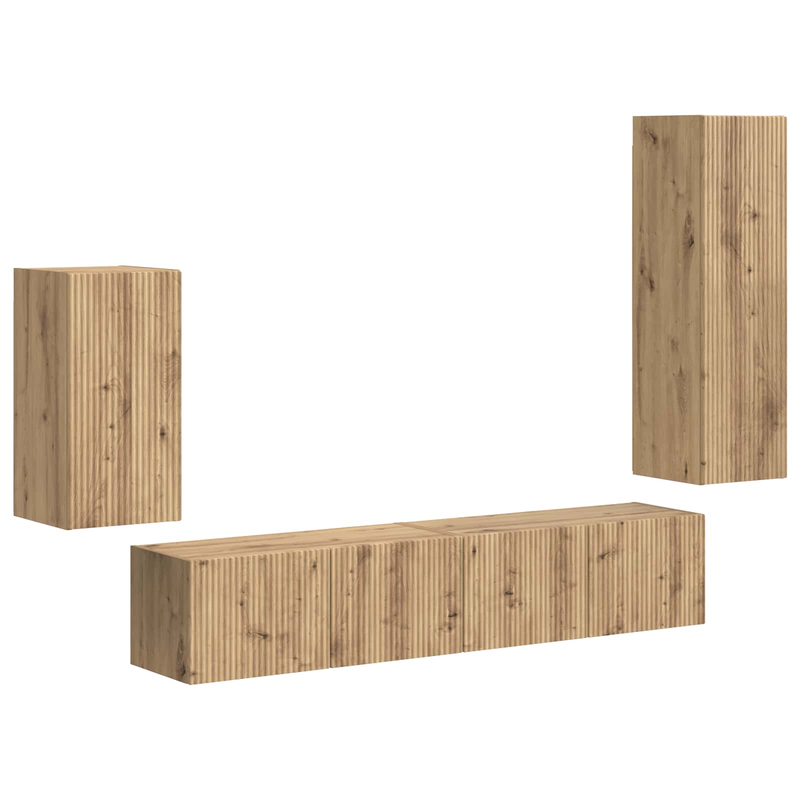 Ensemble meuble TV 4 pcs Chêne artisanal Bois d'ingénierie - XIOS