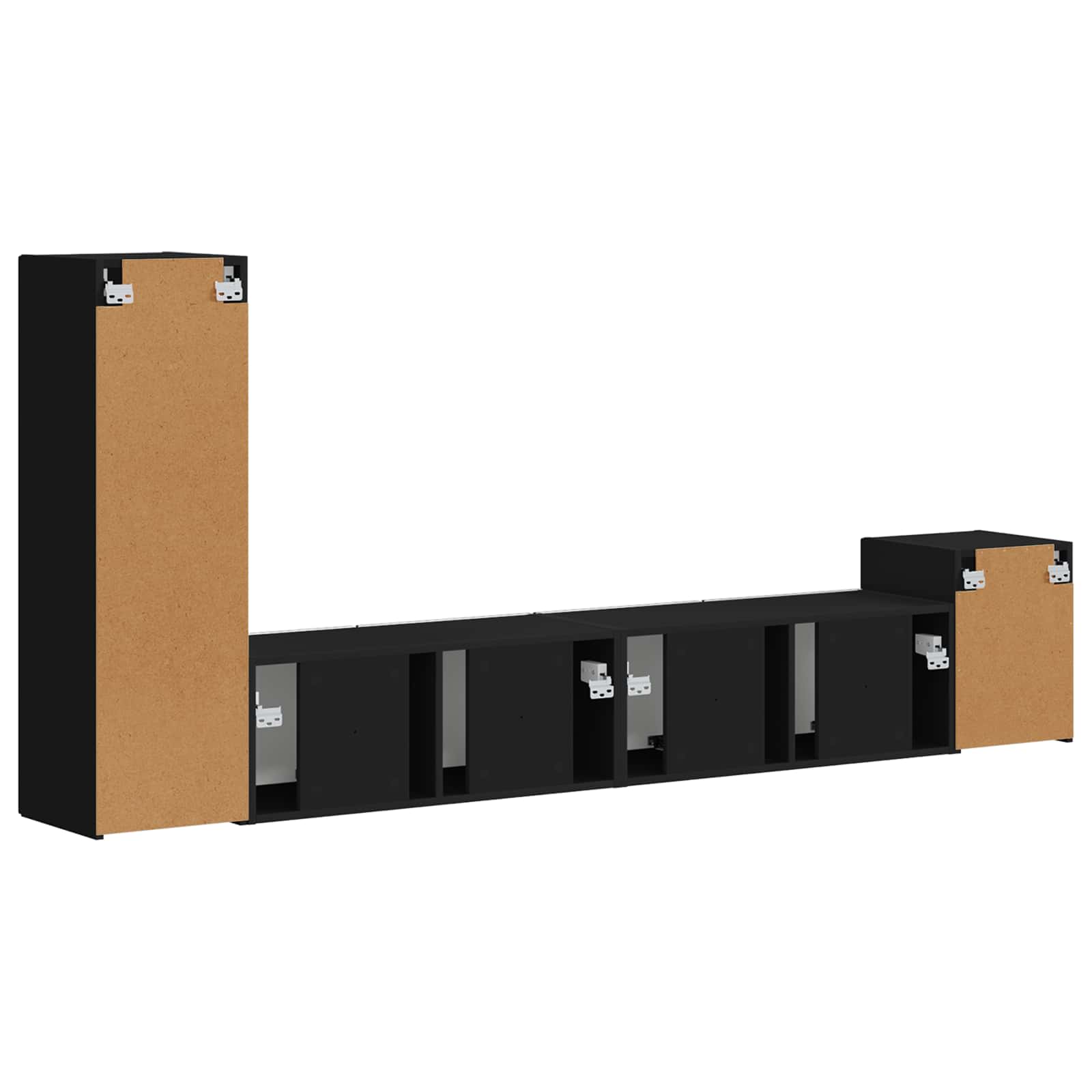 Ensemble meuble TV 3 pc Noir Bois d'ingénierie