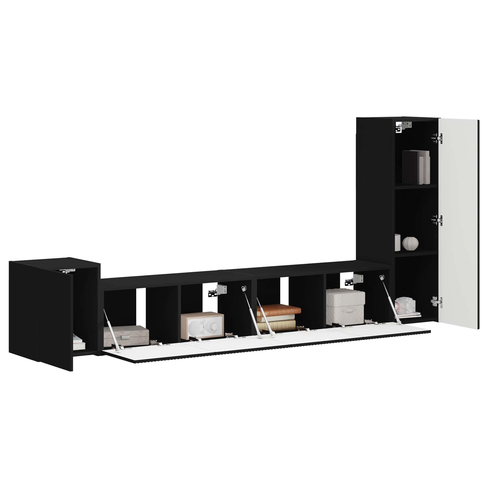 Ensemble meuble TV 3 pc Noir Bois d'ingénierie