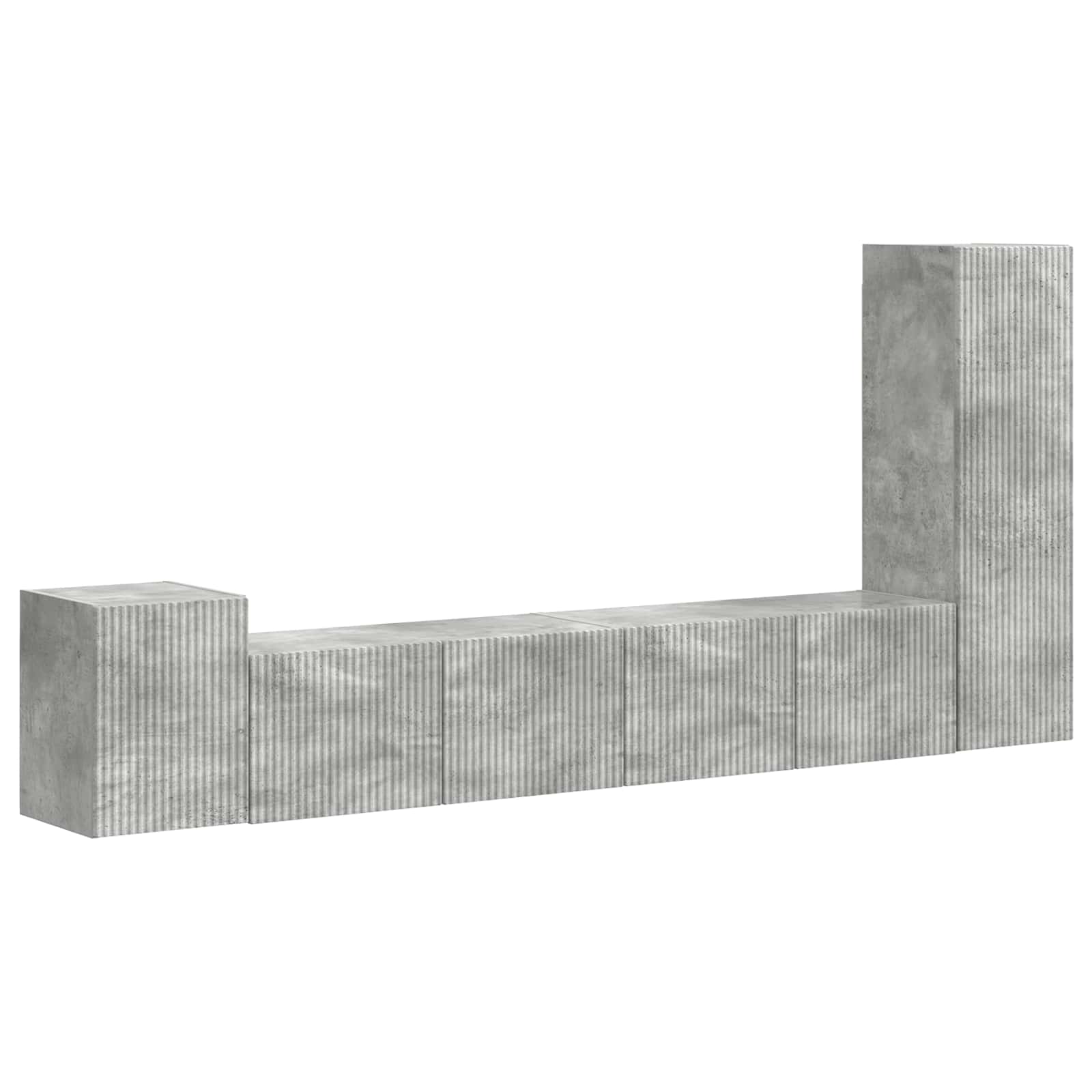 Ensemble meuble TV 3 pcs Gris béton Bois d'ingénierie - XIOS