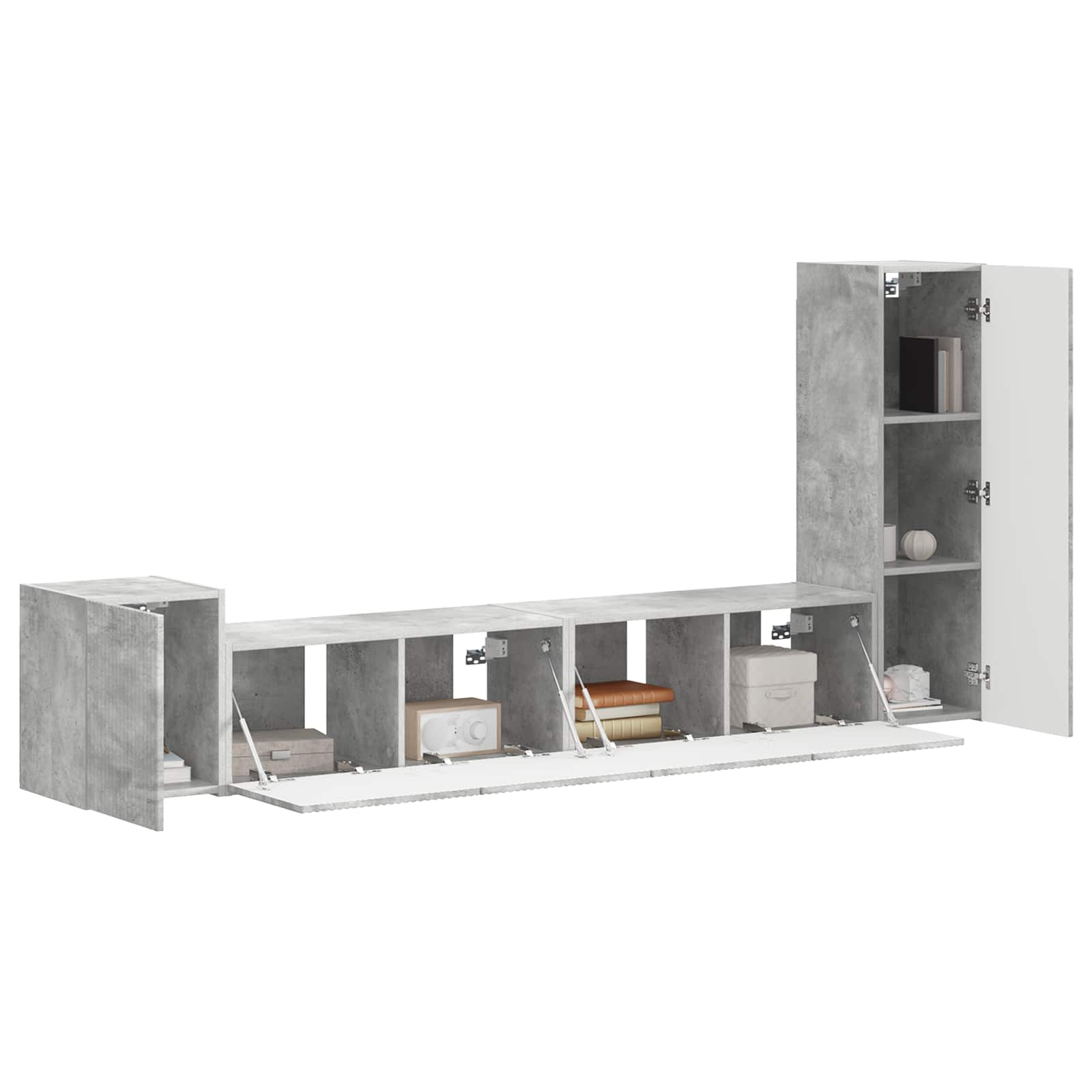 Ensemble meuble TV 3 pcs Gris béton Bois d'ingénierie - XIOS