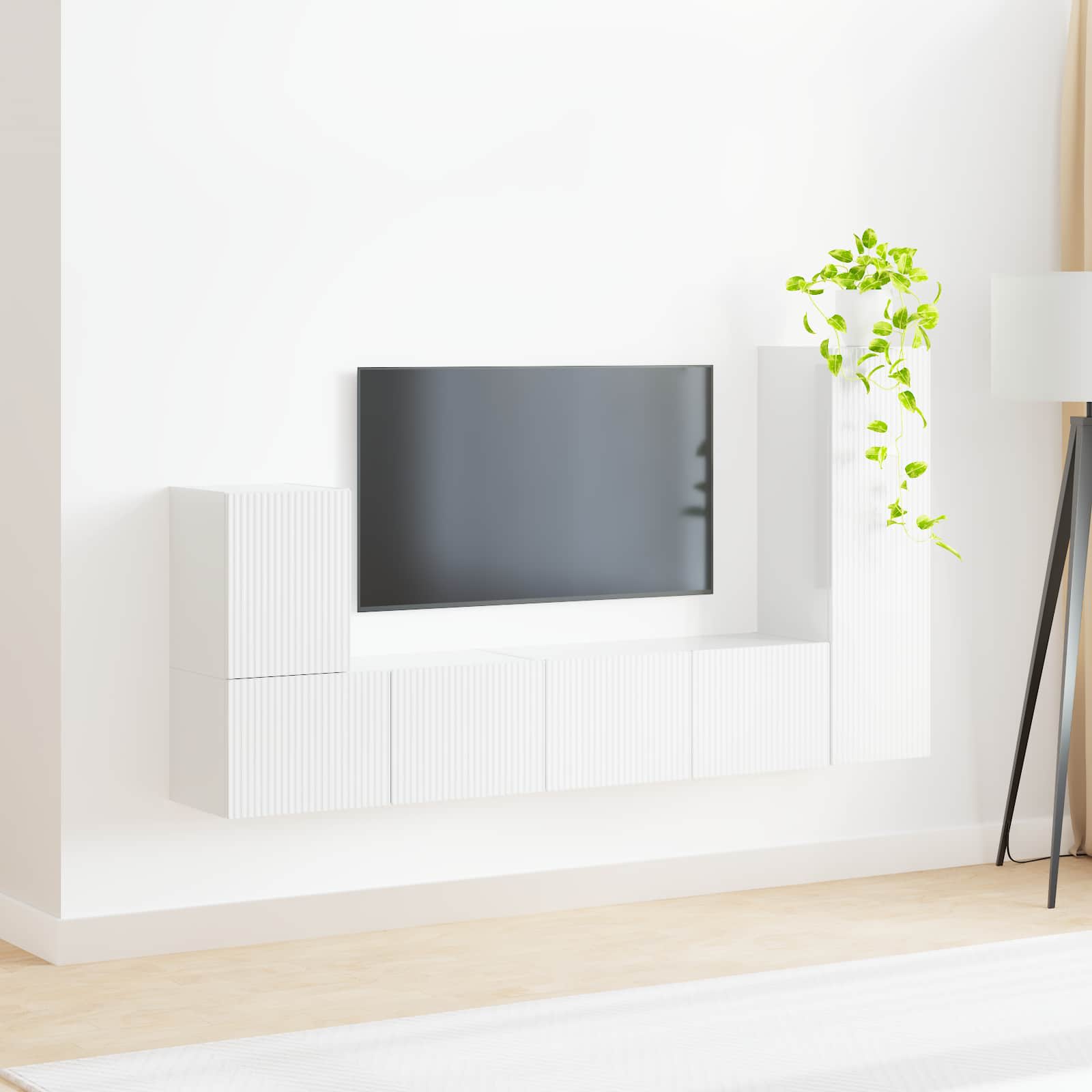 Ensemble meuble TV 3 pcs Blanc brillant Bois d'ingénierie - XIOS