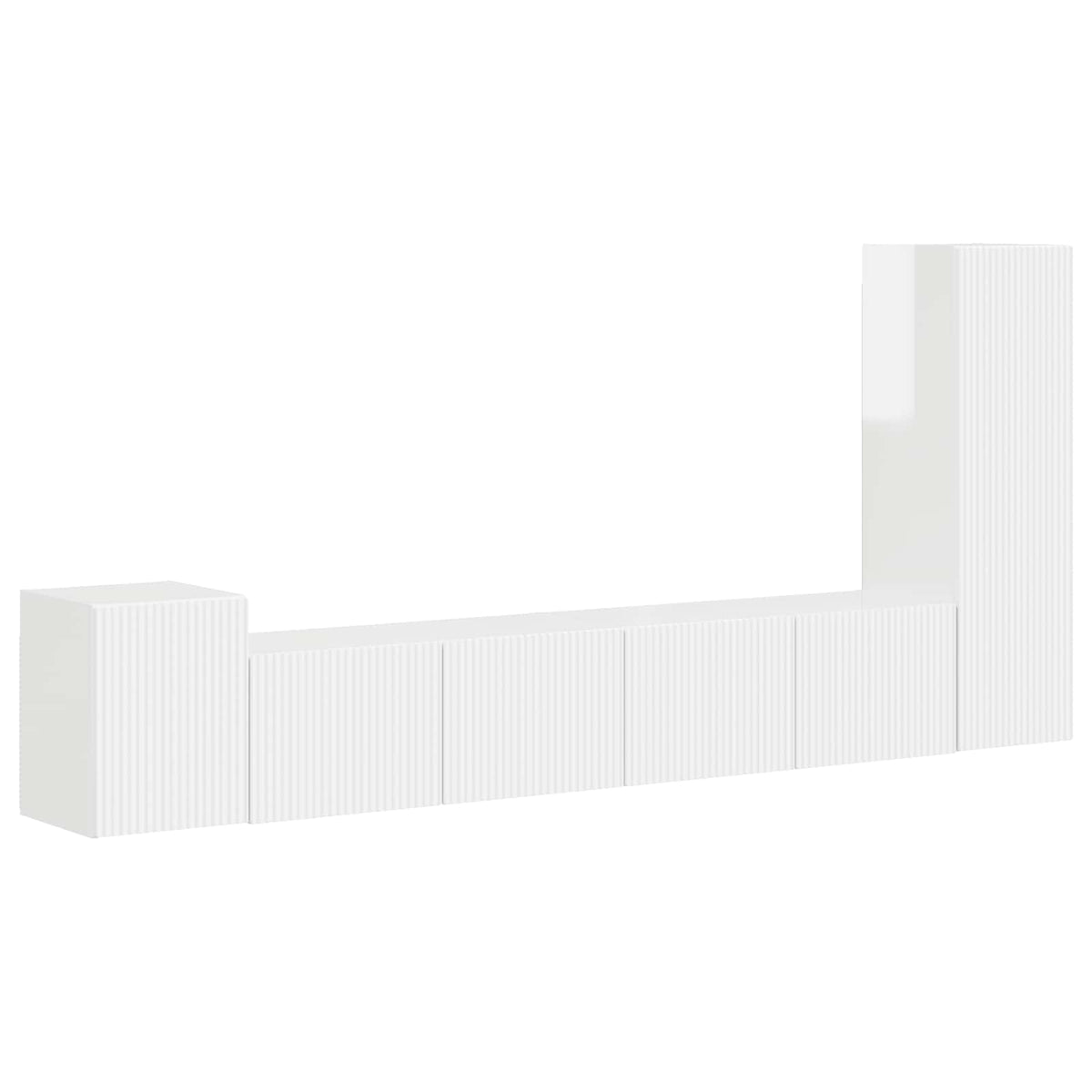 Ensemble meuble TV 3 pc Blanc brillant Bois d'ingénierie
